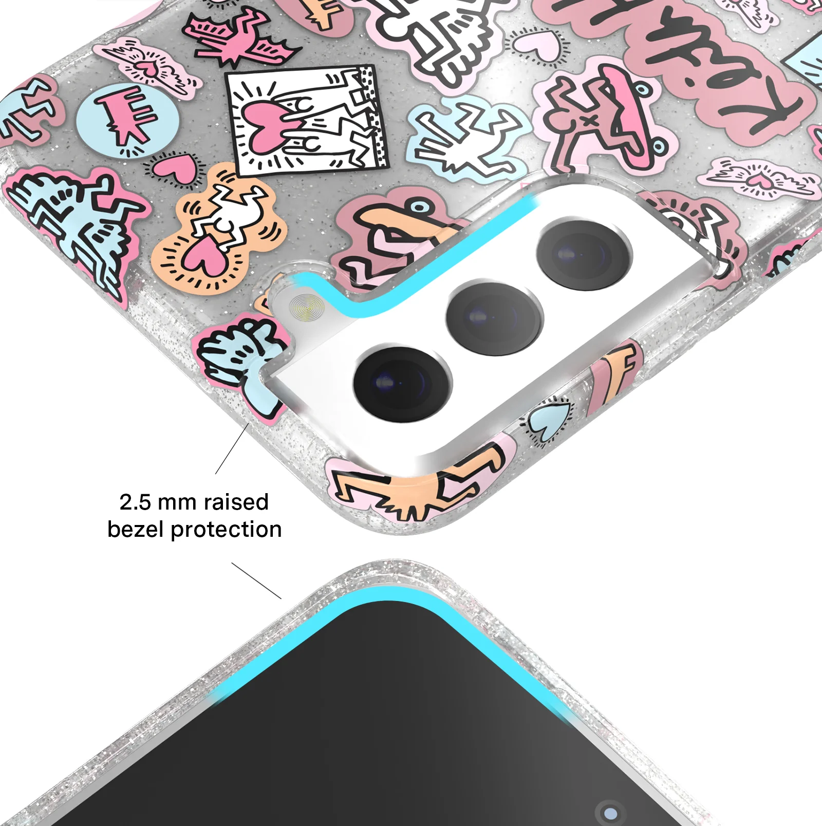 Keith Haring Pastel Glitter Samsung Case - Image 28