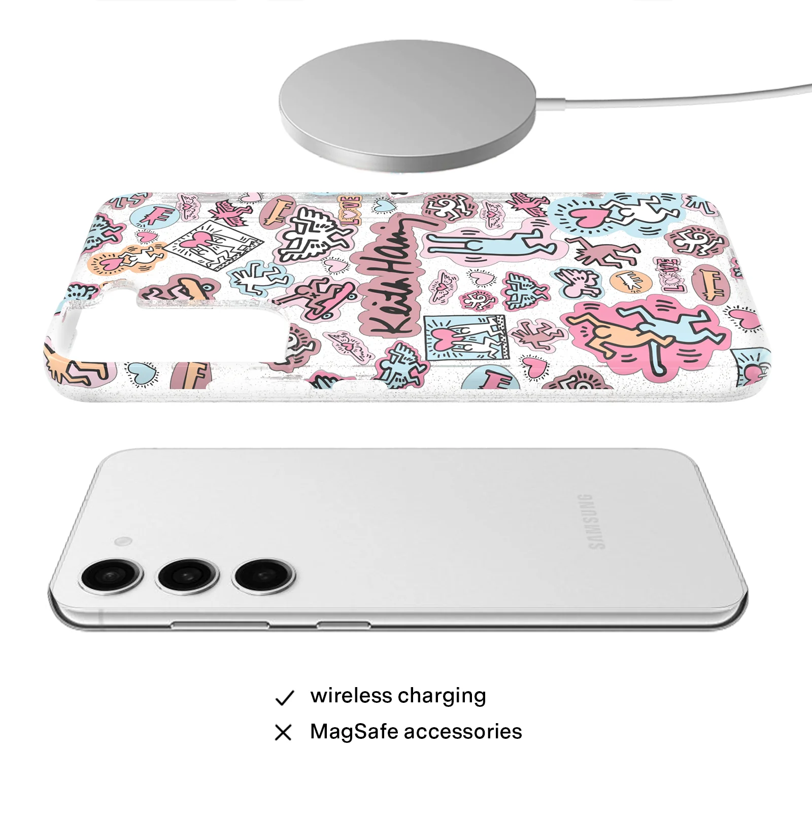 Keith Haring Pastel Glitter Samsung Case - Image 29