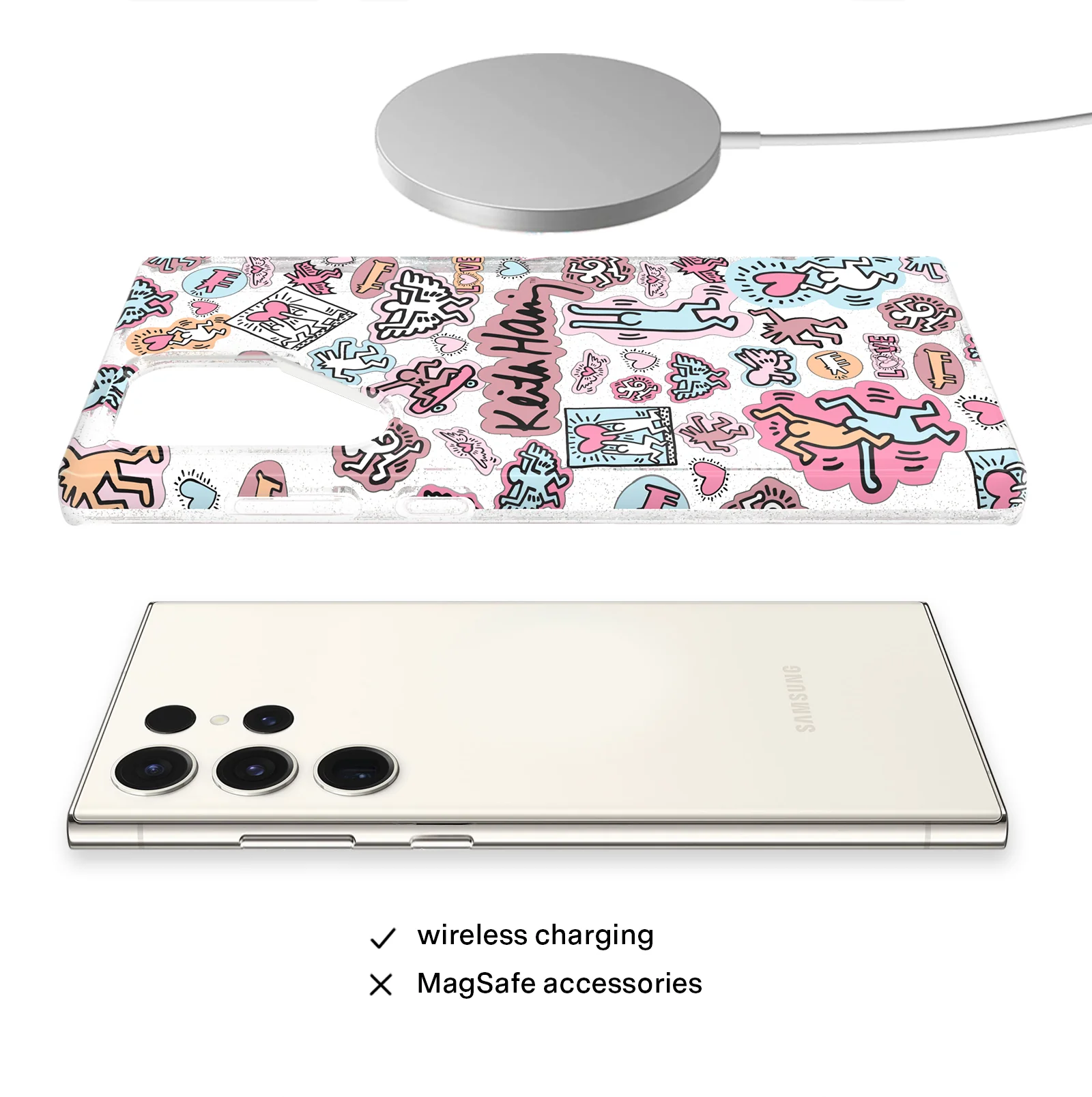 Keith Haring Pastel Glitter Samsung Case - Image 36