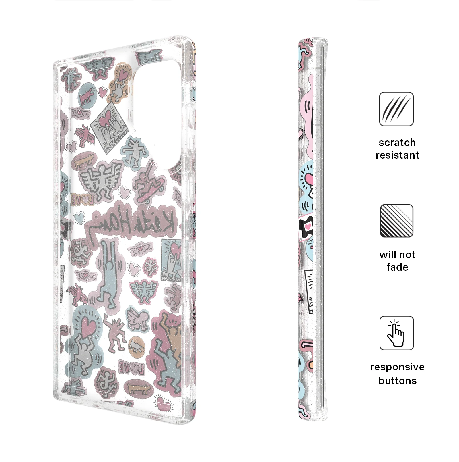 Keith Haring Pastel Glitter Samsung Case - Image 37