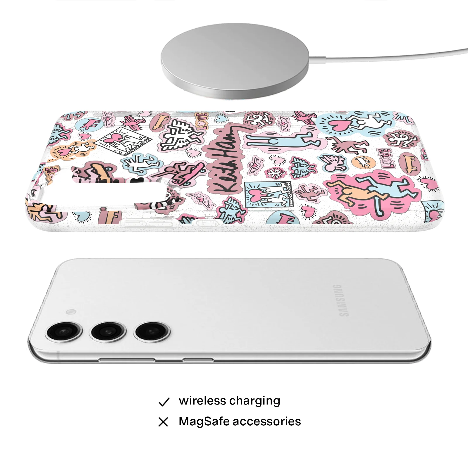Keith Haring Pastel Glitter Samsung Case - Image 4