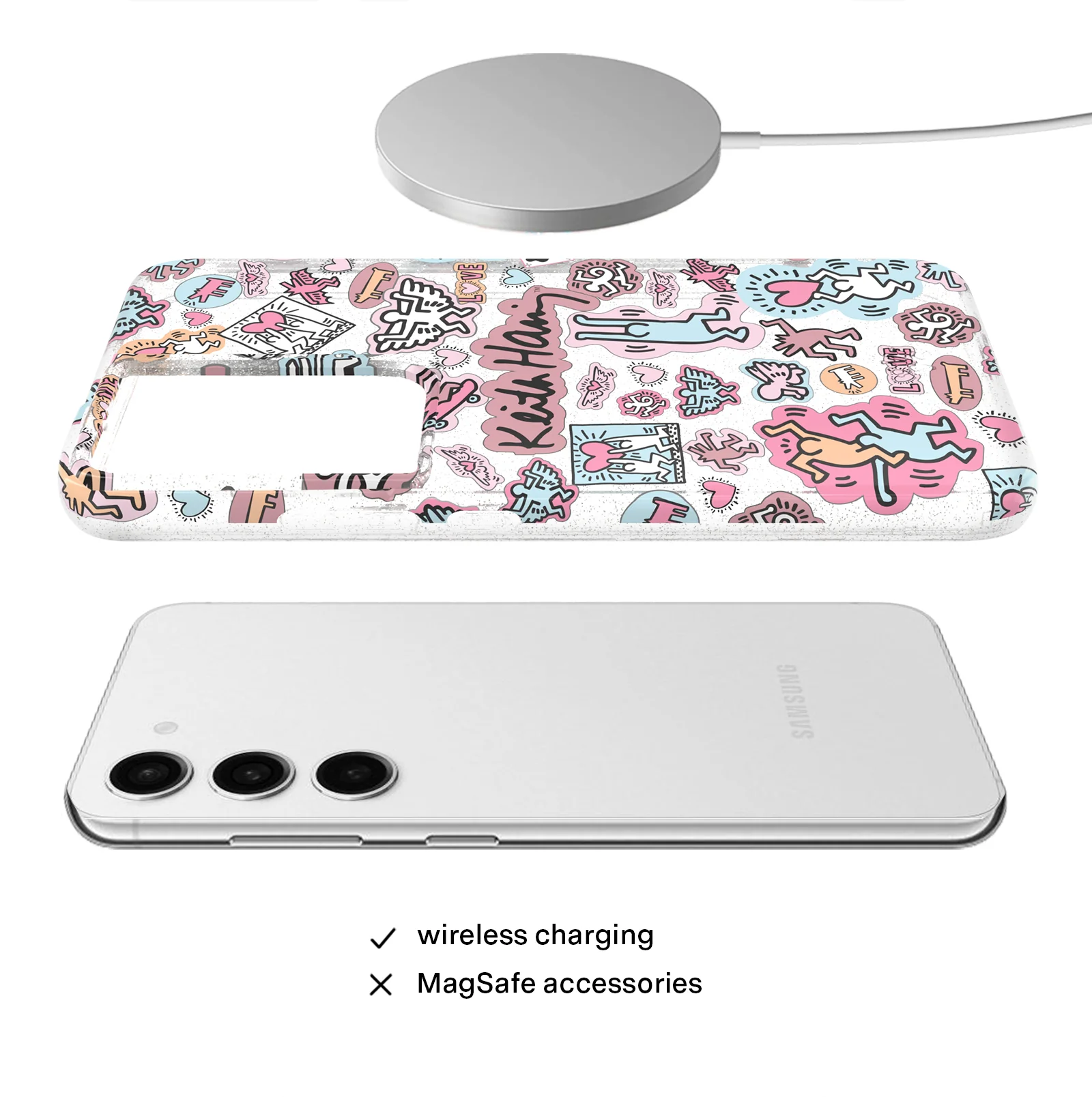 Keith Haring Pastel Glitter Samsung Case - Image 53