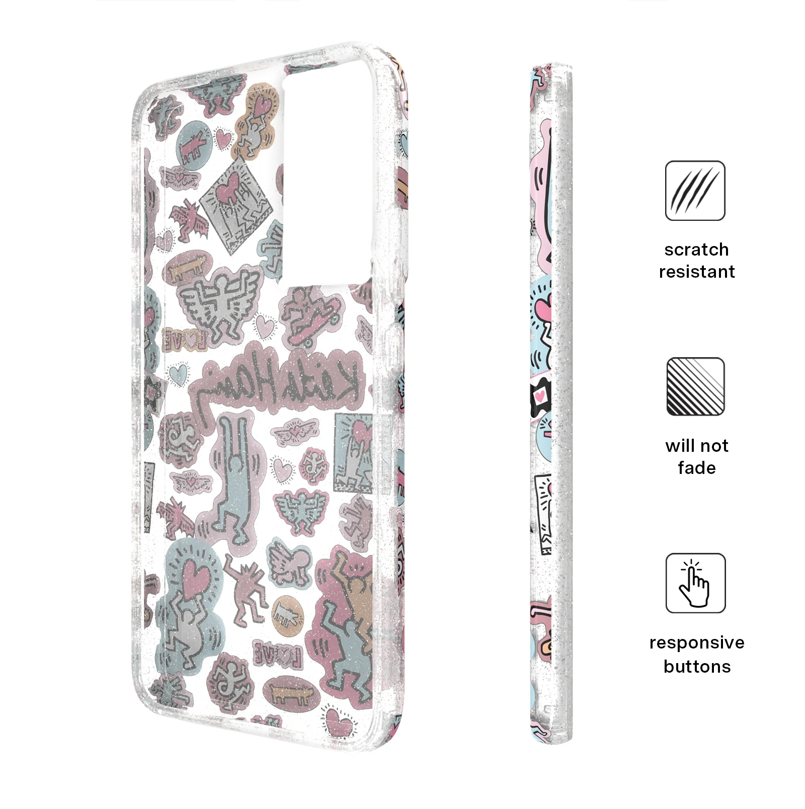 Keith Haring Pastel Glitter Samsung Case - Image 54