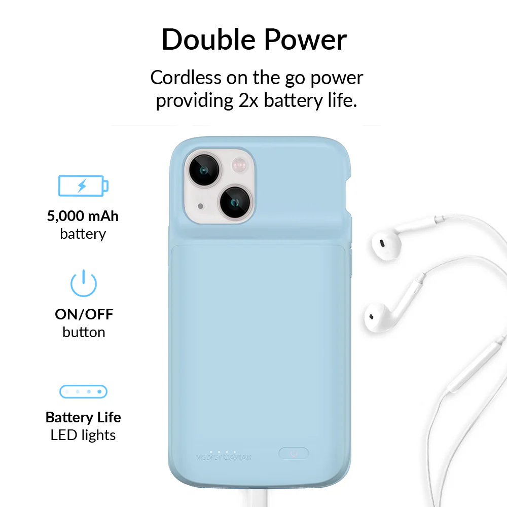 Light Blue iPhone Charging Case - Image 2