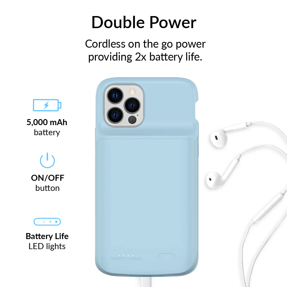 Light Blue iPhone Charging Case - Image 20