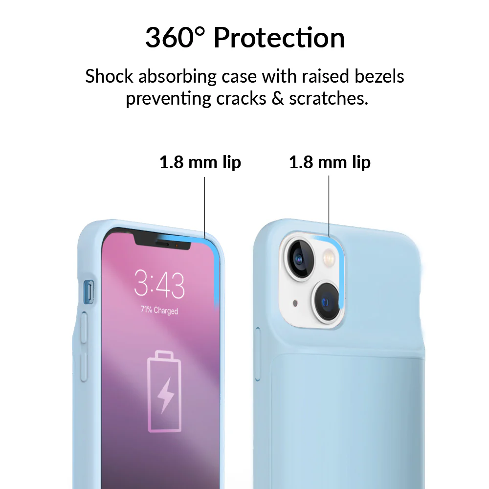 Light Blue iPhone Charging Case - Image 4
