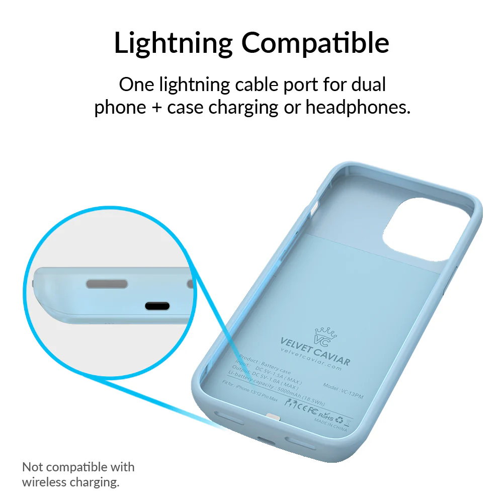 Light Blue iPhone Charging Case - Image 6