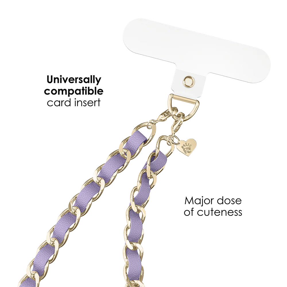 Lilac Leather Chain Phone Charm - Image 3