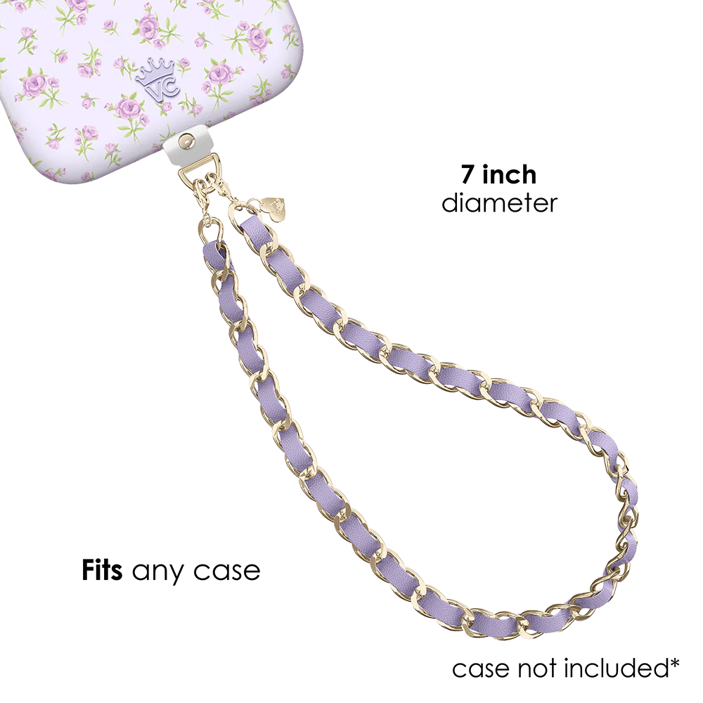 Lilac Leather Chain Phone Charm - Image 4