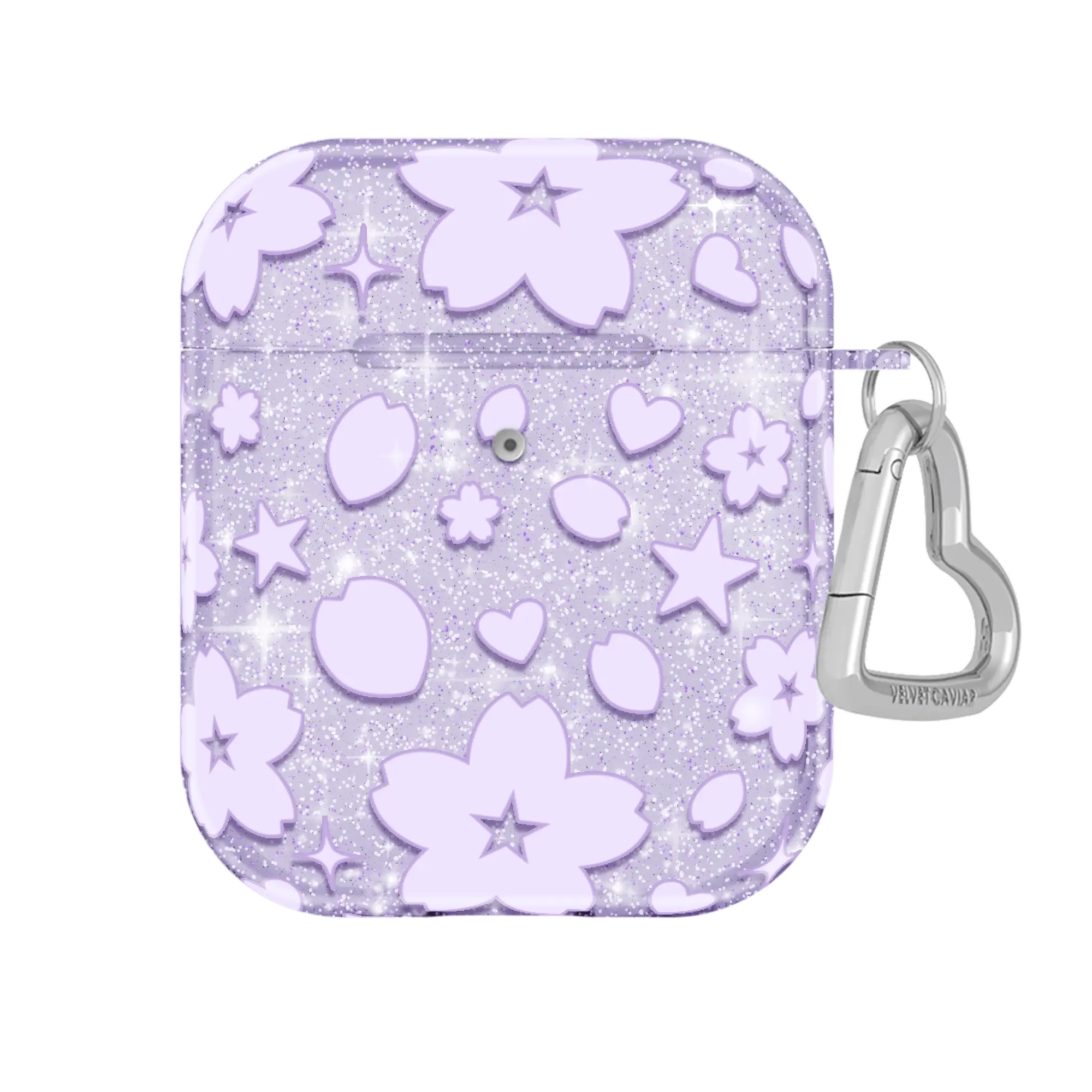 Lavender Cherry Blossom Glitter AirPod Case - Image 13