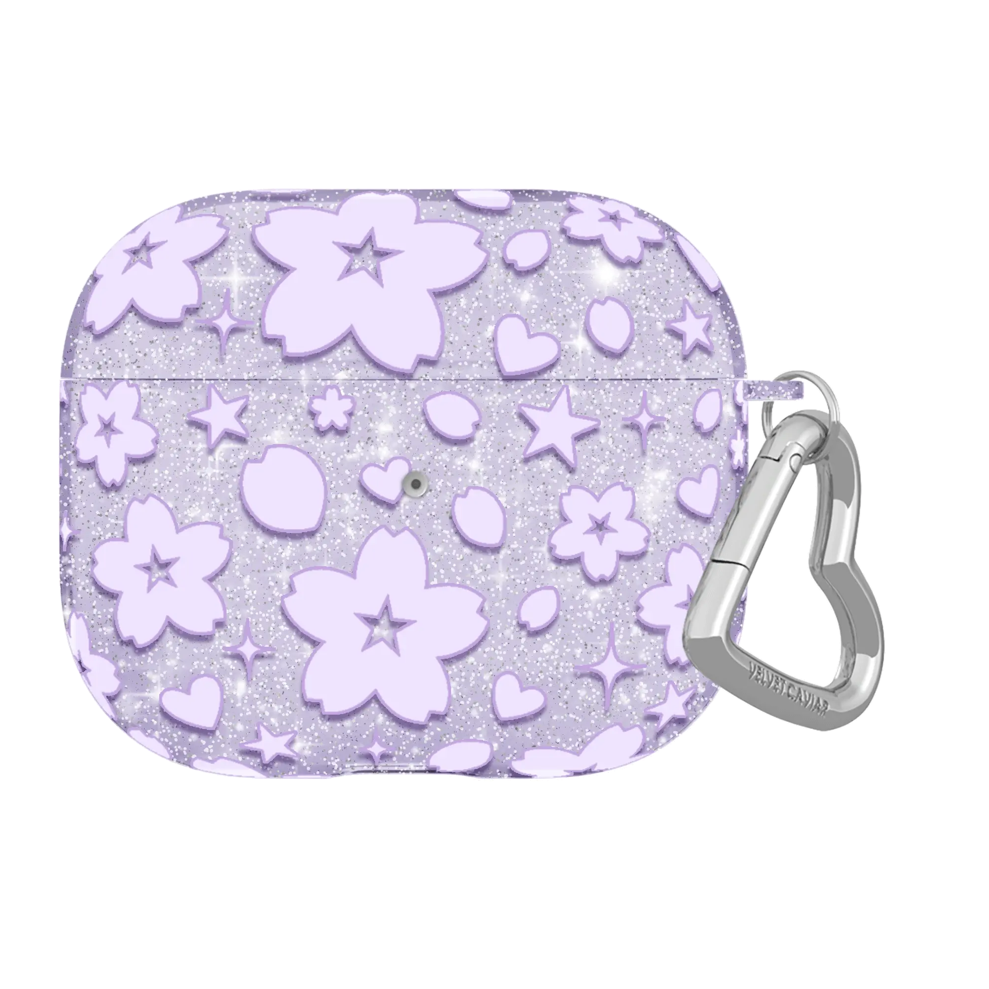 Lavender Cherry Blossom Glitter AirPod Case - Image 19