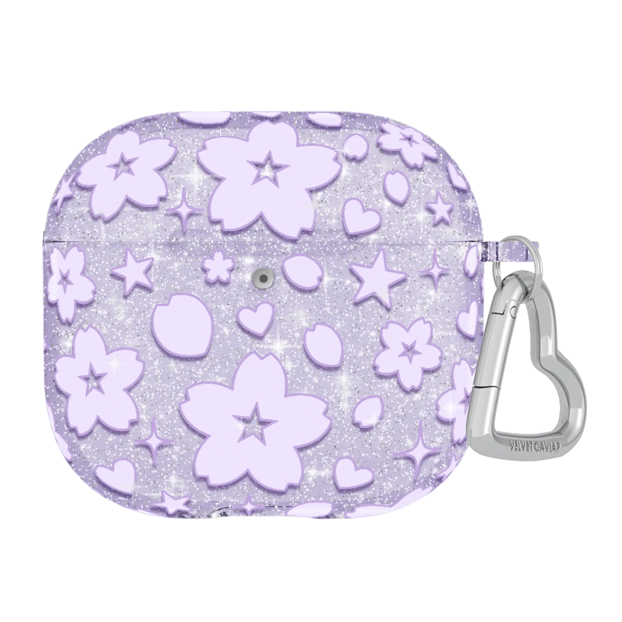 Lavender Cherry Blossom Glitter AirPod Case - Image 7