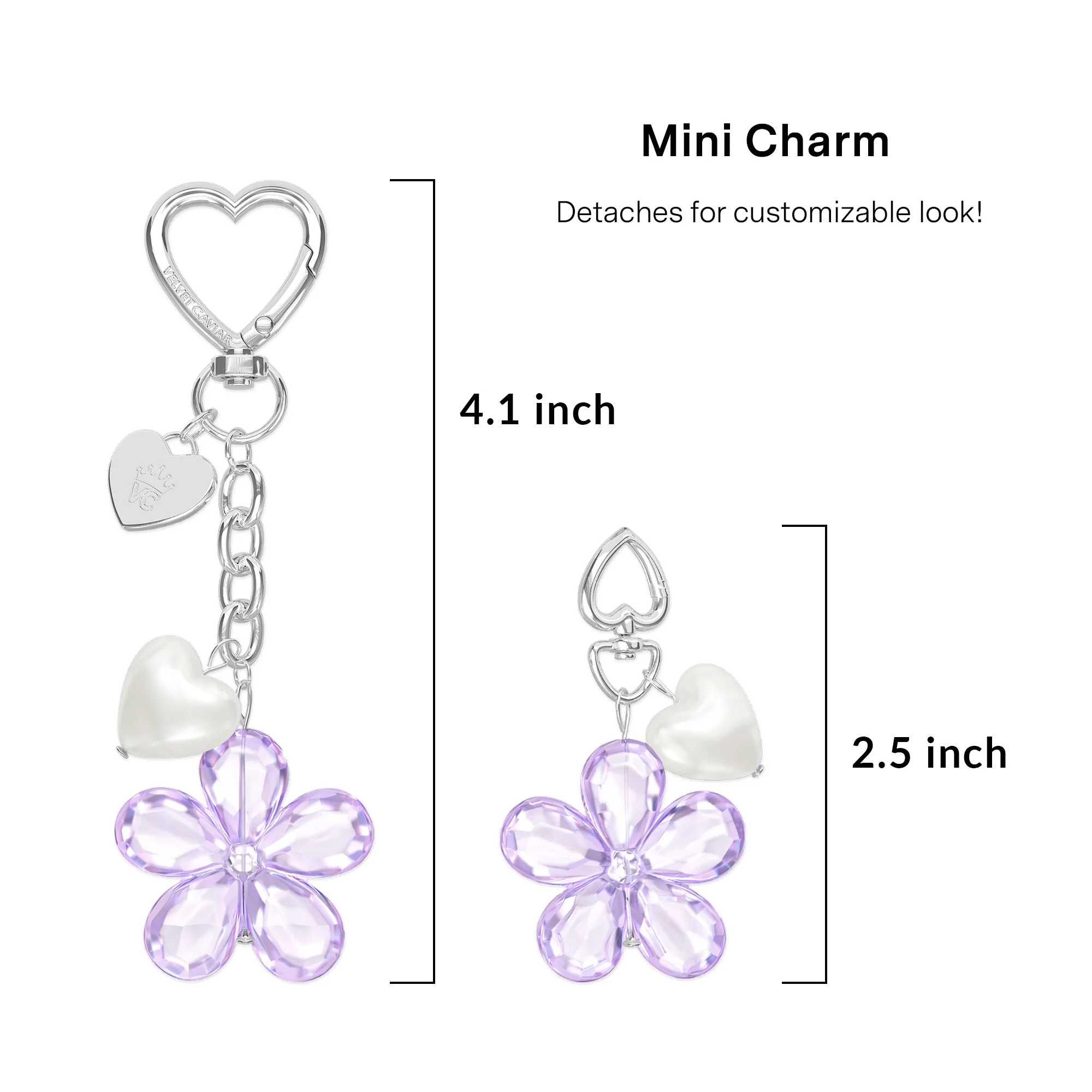 Lavender Cherry Blossom Bag Charm - Image 4