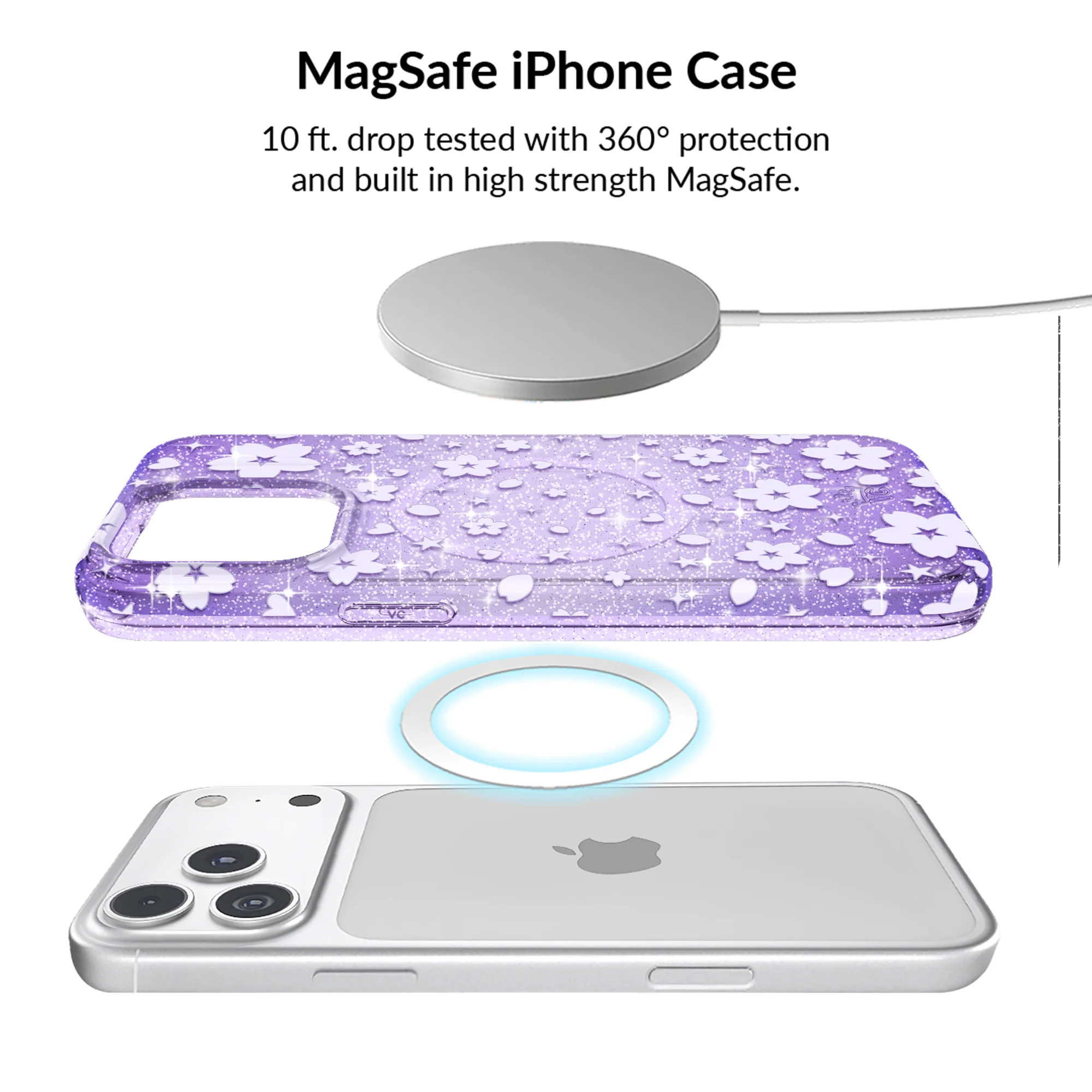 Lavender Cherry Blossom Glitter iPhone Bundle Set - Image 16