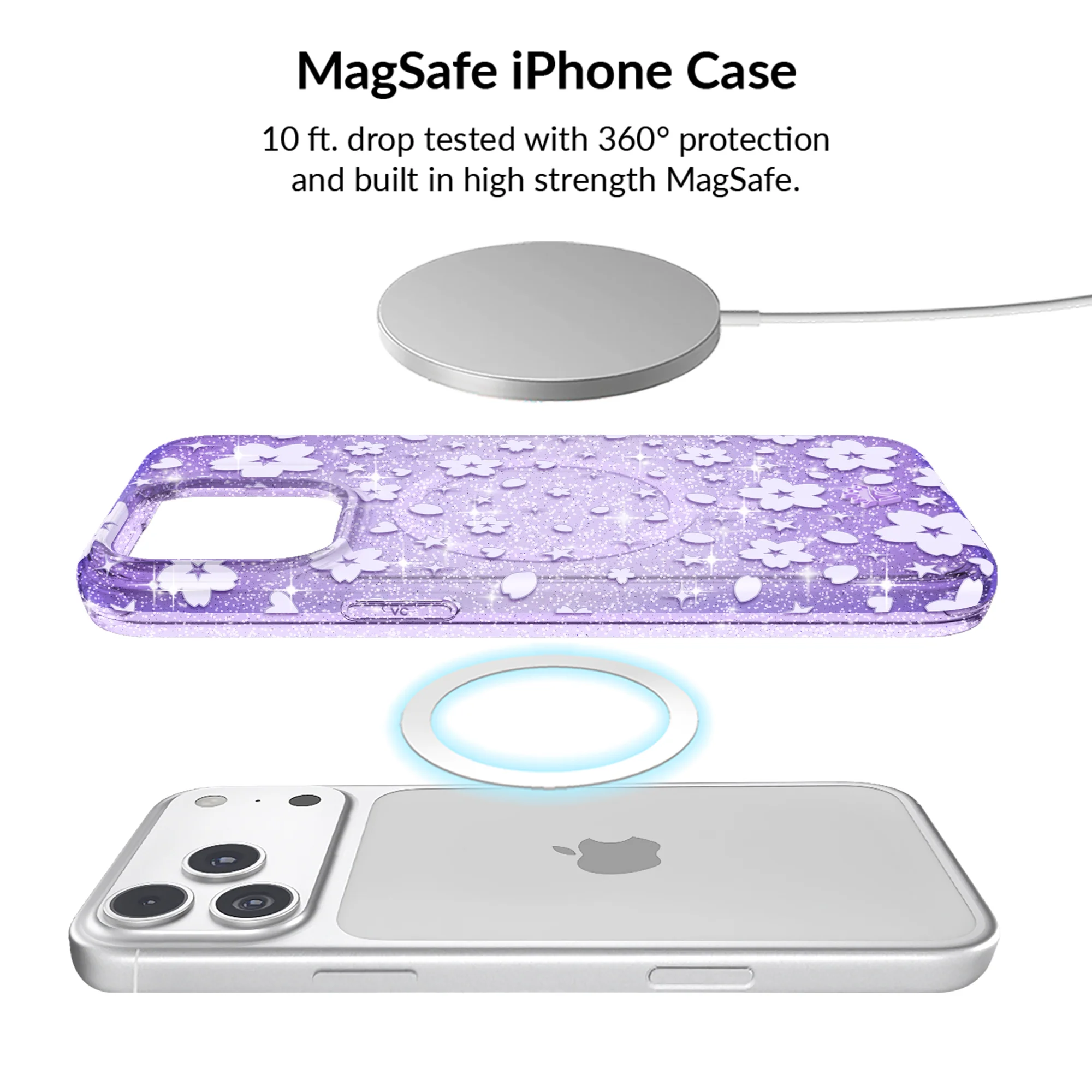 Lavender Cherry Blossom Glitter iPhone Bundle Set - Image 44