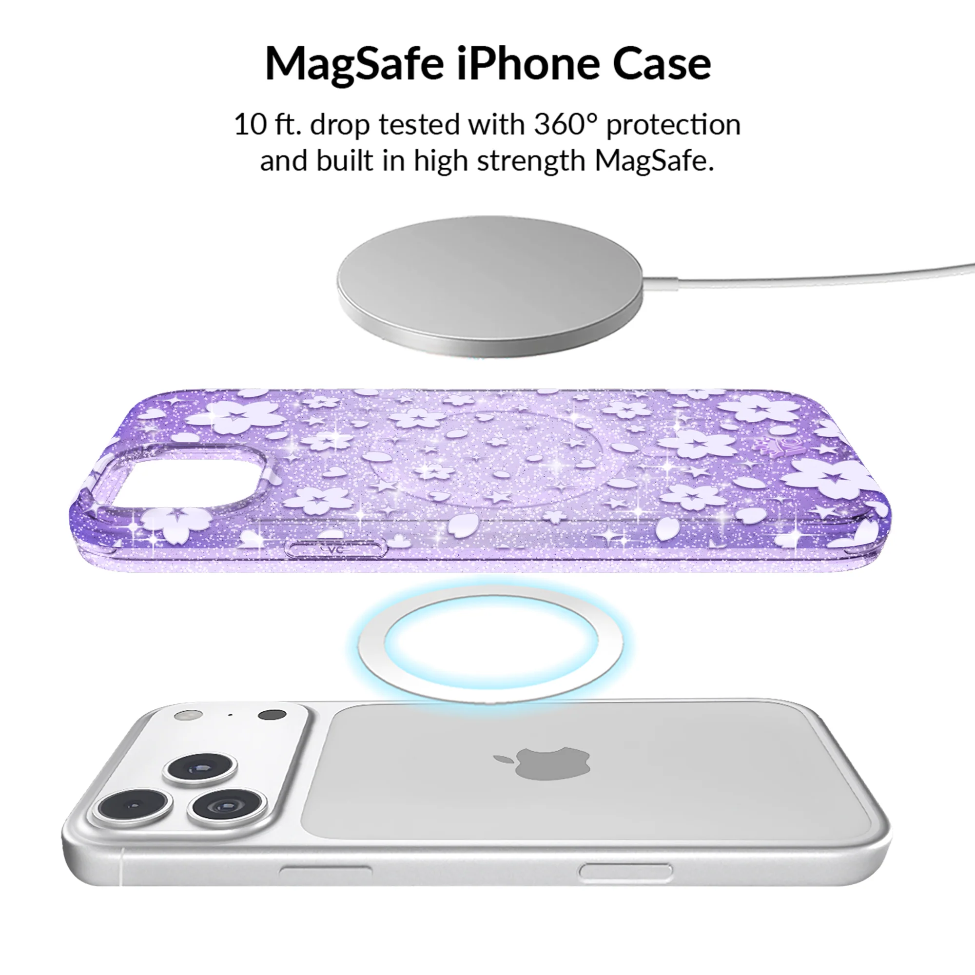 Lavender Cherry Blossom Glitter iPhone Bundle Set - Image 51