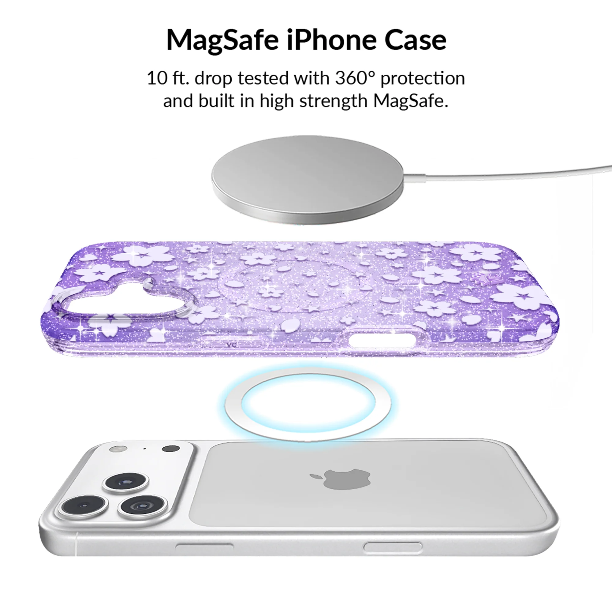 Lavender Cherry Blossom Glitter iPhone Bundle Set - Image 58