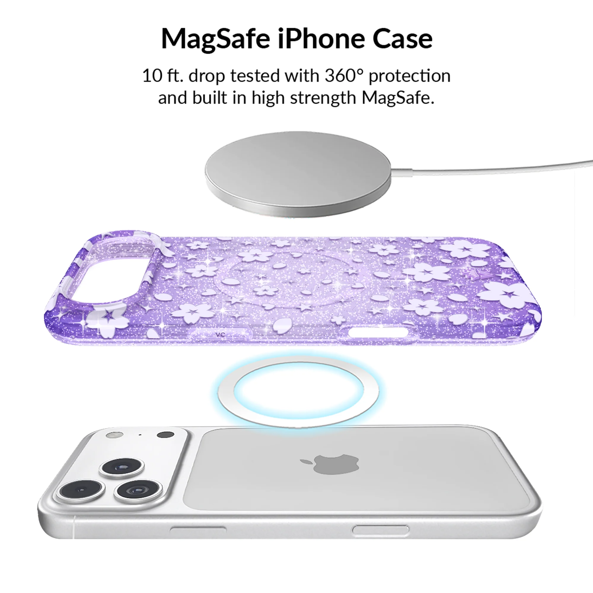 Lavender Cherry Blossom Glitter iPhone Bundle Set - Image 86
