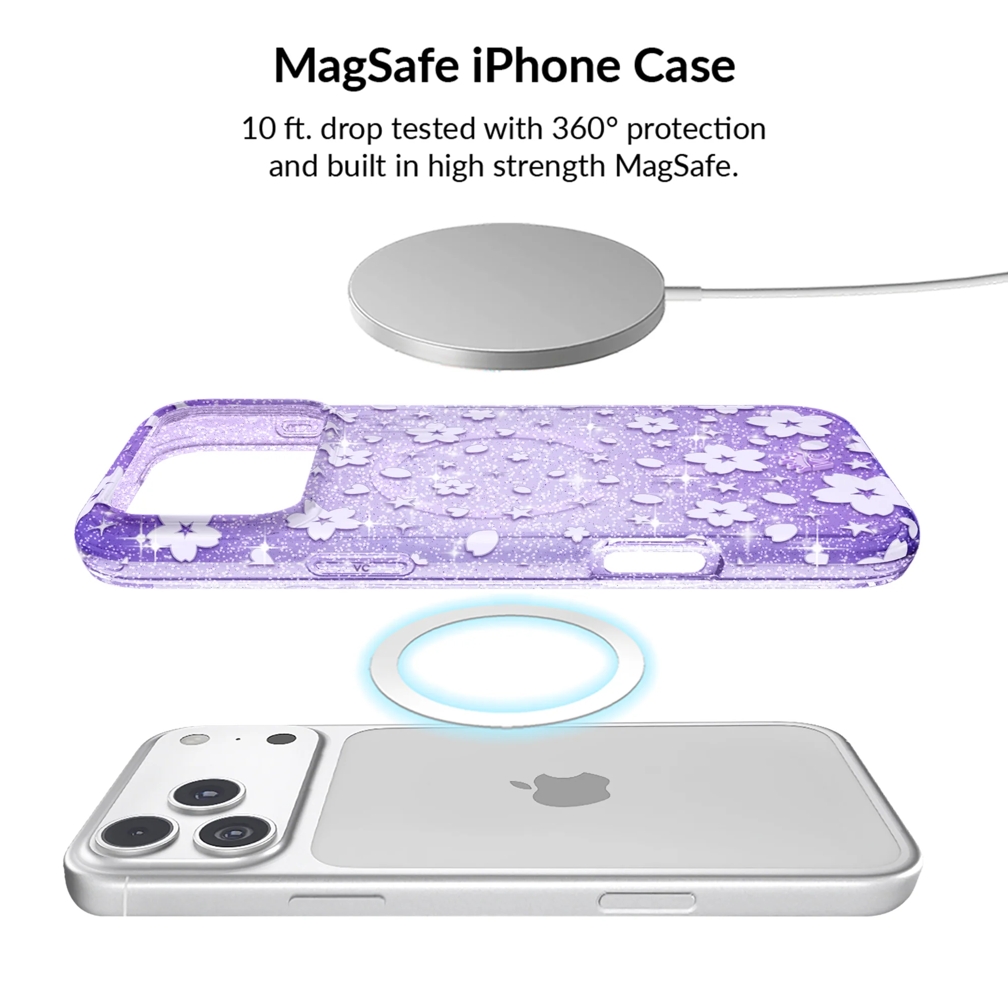 Lavender Cherry Blossom Glitter iPhone Bundle Set - Image 93