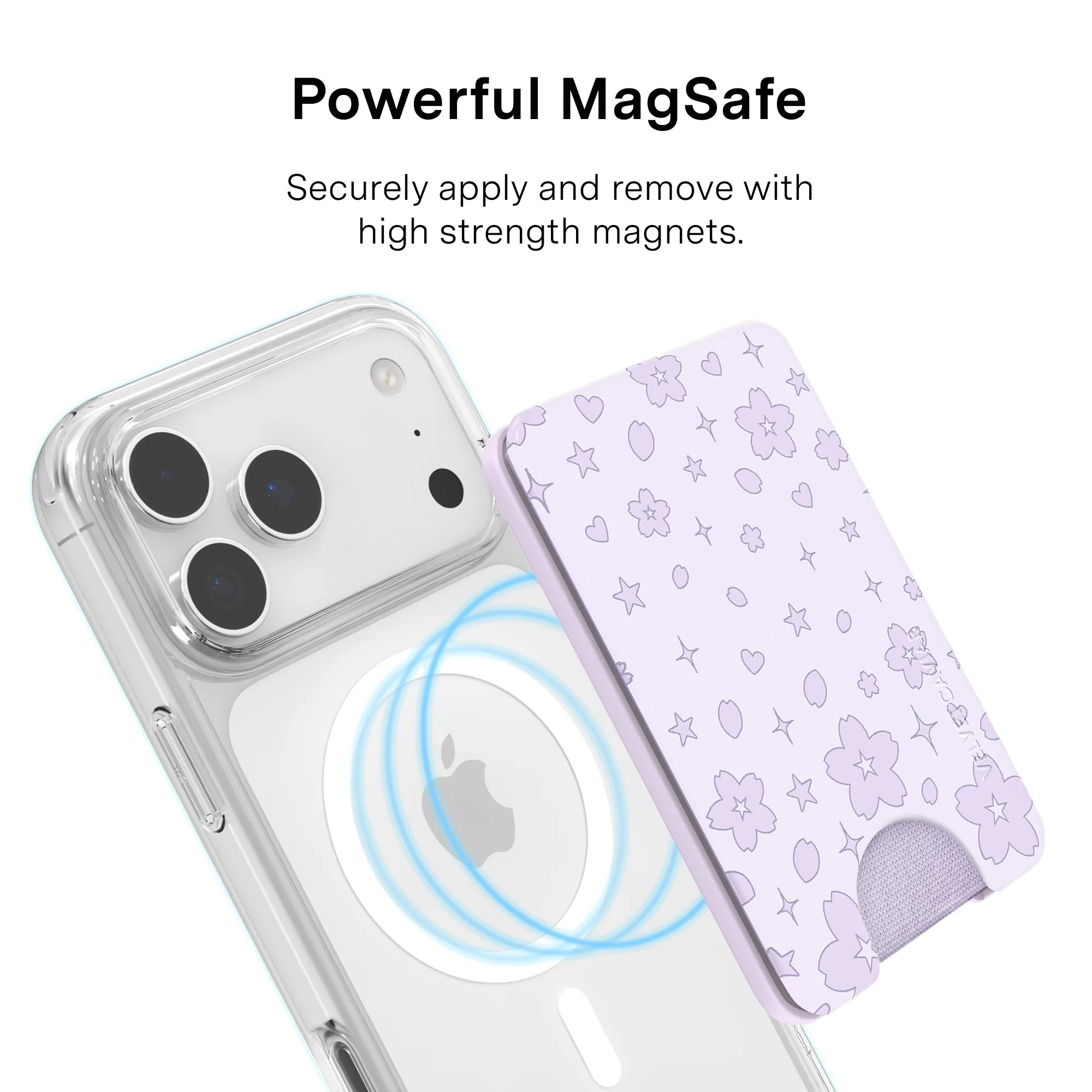 Lavender Cherry Blossom MagSafe Wallet - Image 4