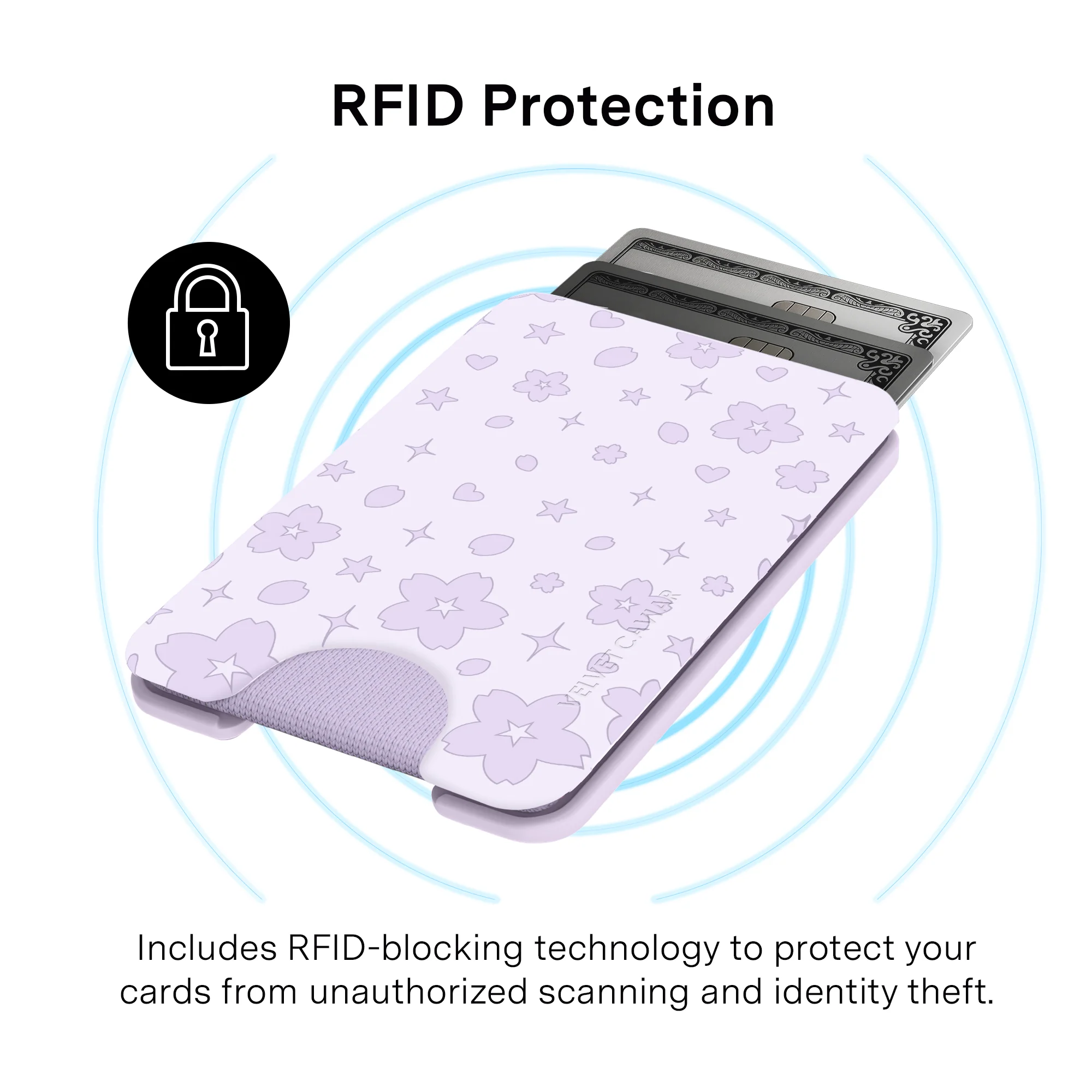 Lavender Cherry Blossom MagSafe Wallet - Image 5