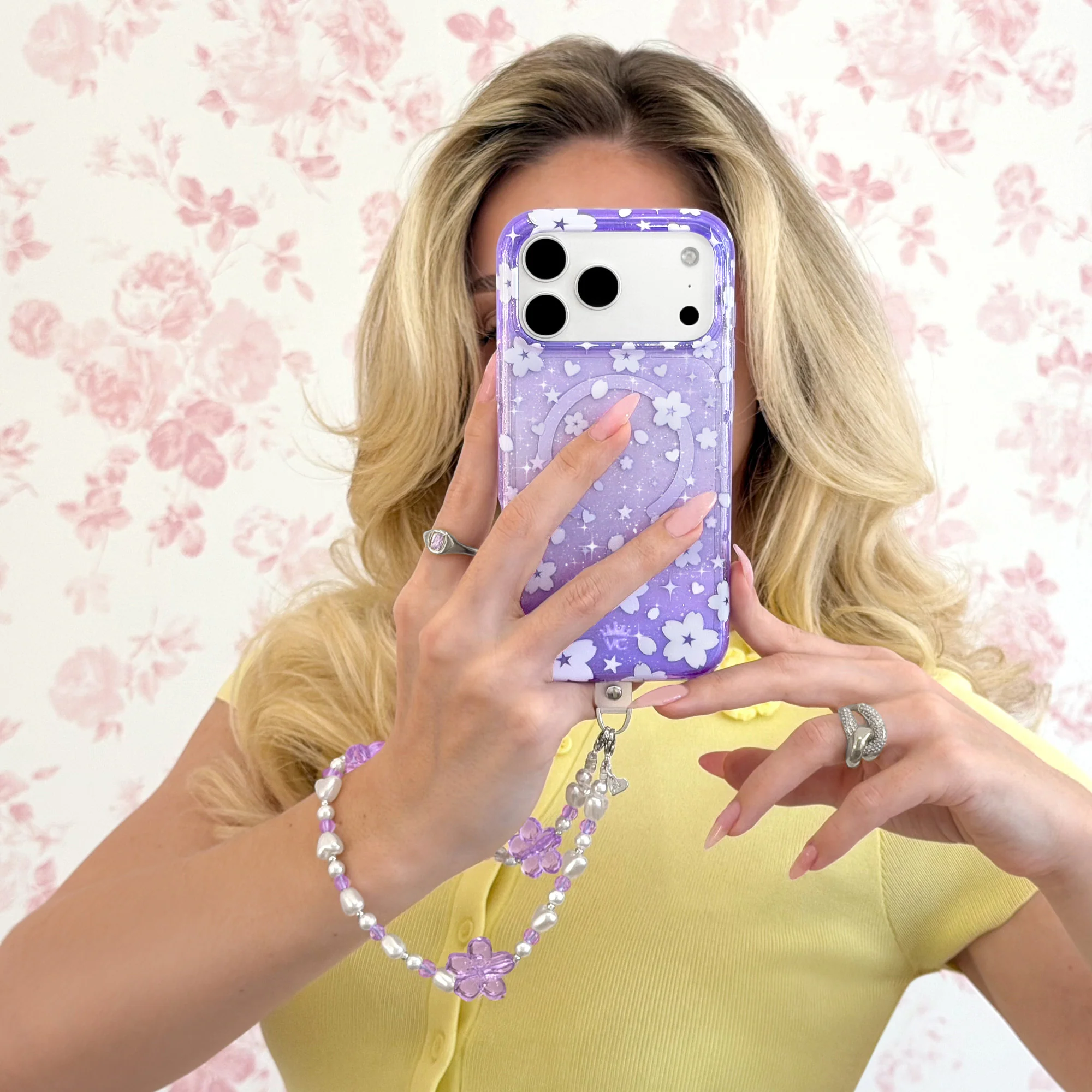 Lavender Cherry Blossom Phone Charm - Image 2