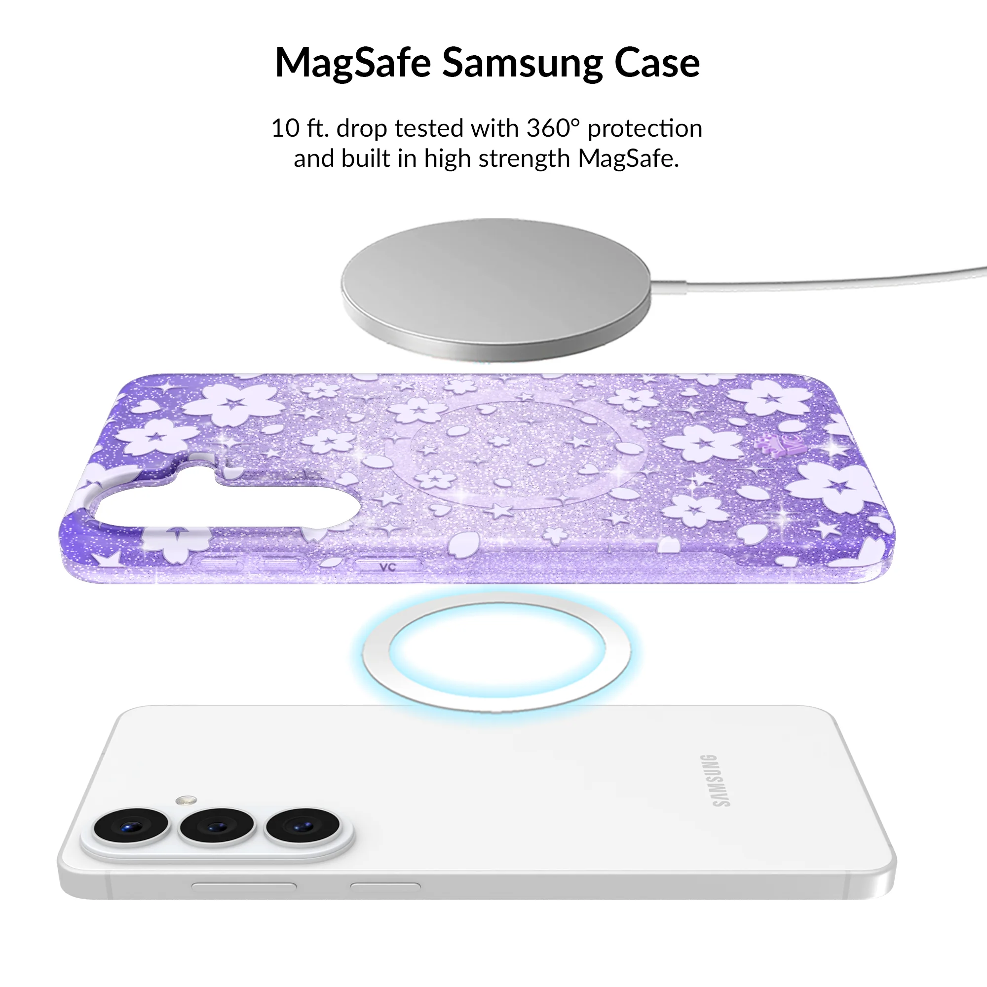 Lavender Cherry Blossom Glitter Samsung Bundle Set - Image 14