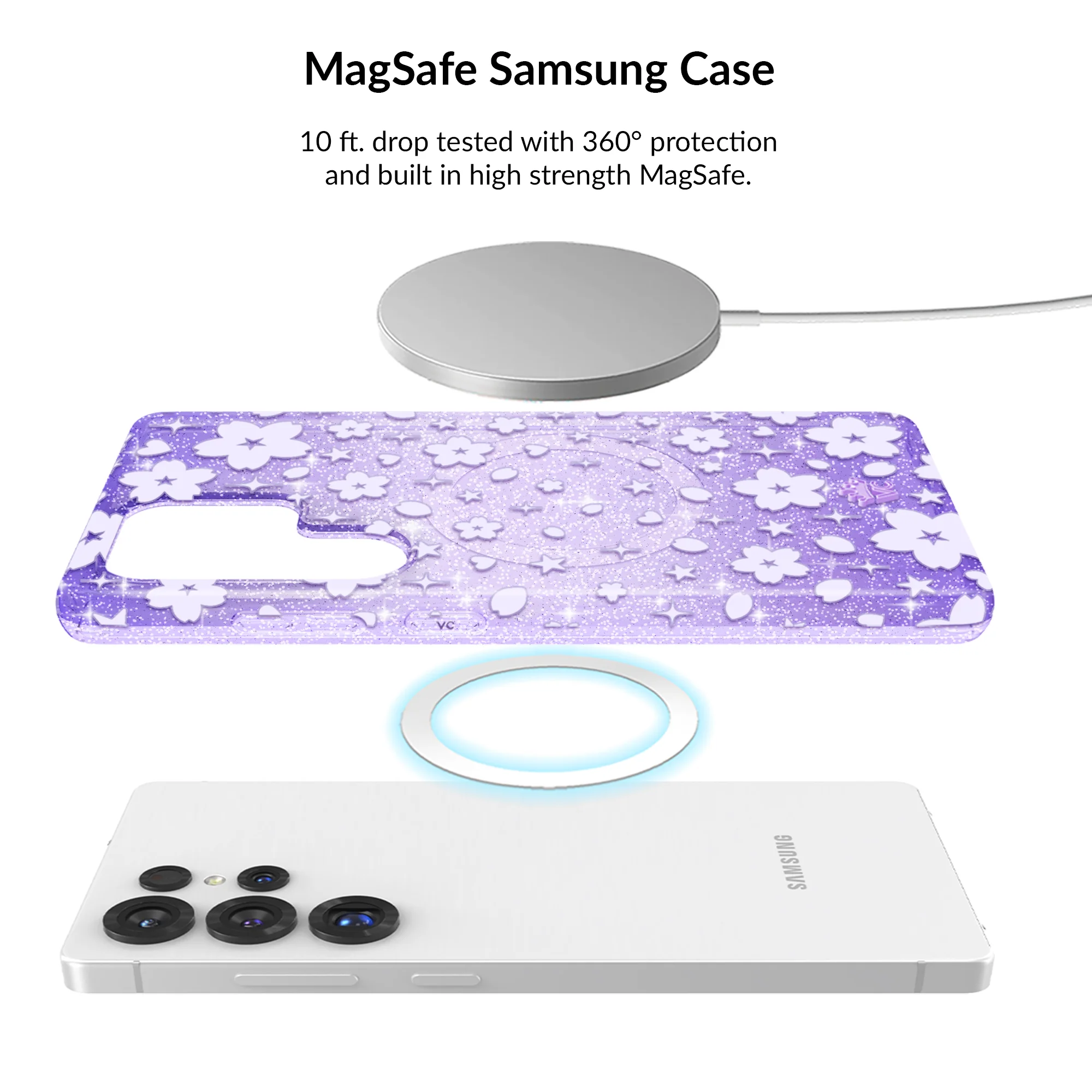 Lavender Cherry Blossom Glitter Samsung Bundle Set - Image 20