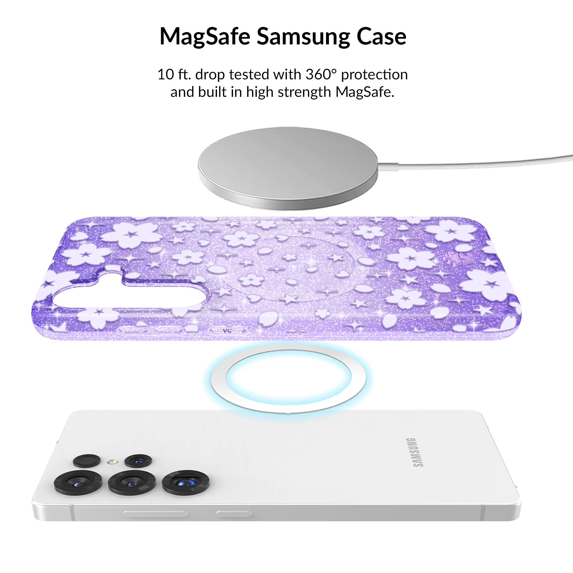 Lavender Cherry Blossom Glitter Samsung Bundle Set - Image 32