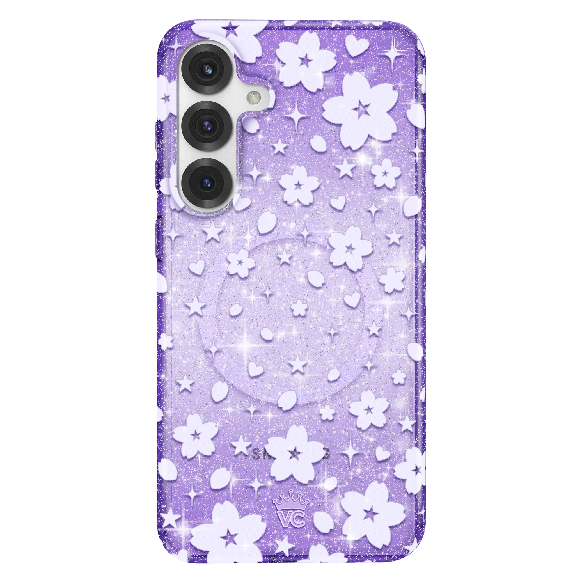 Lavender Cherry Blossom Glitter Samsung Case - Image 21