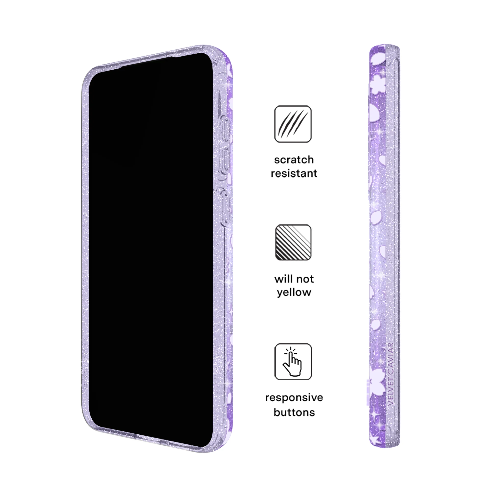 Lavender Cherry Blossom Glitter Samsung Case - Image 30