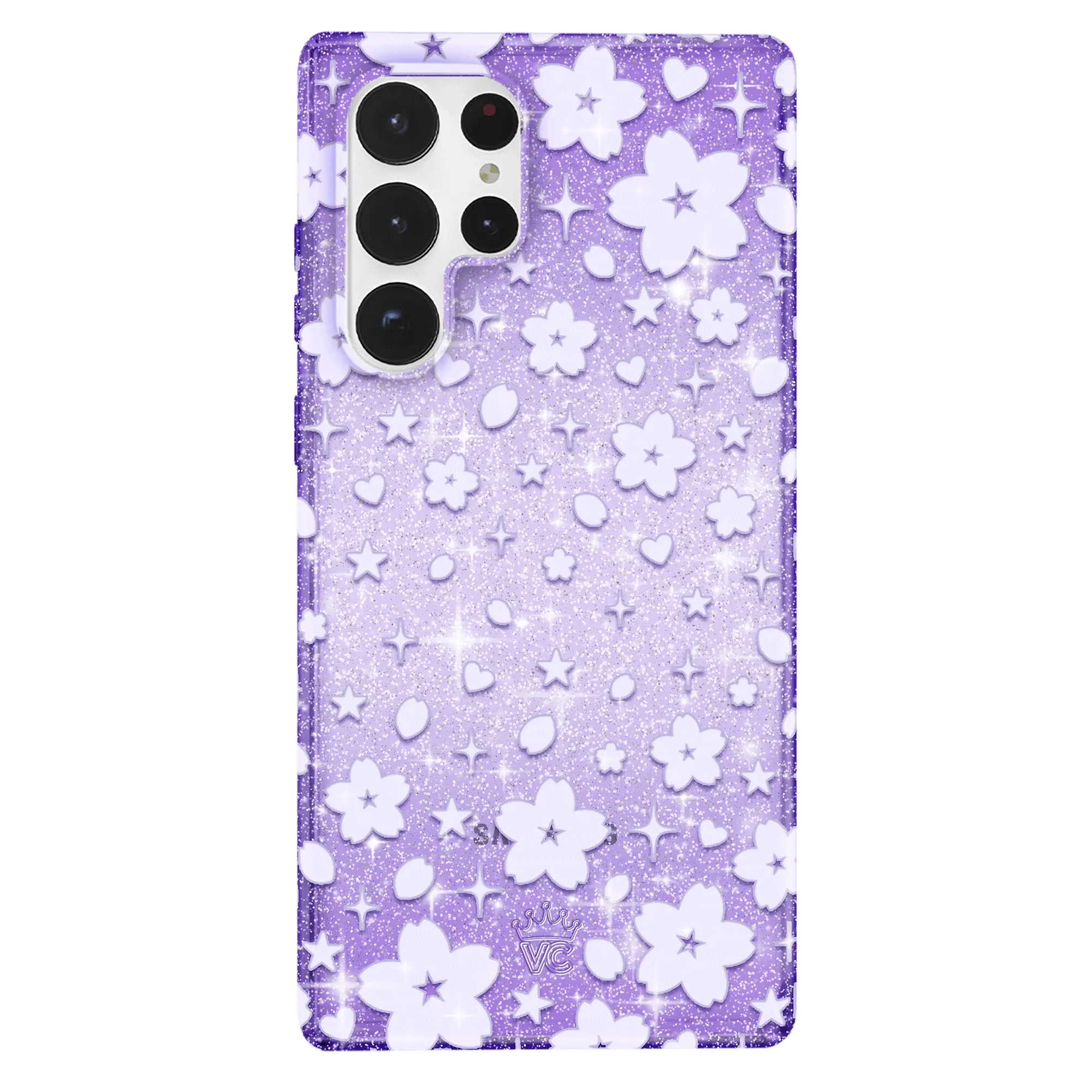 Lavender Cherry Blossom Glitter Samsung Case - Image 31