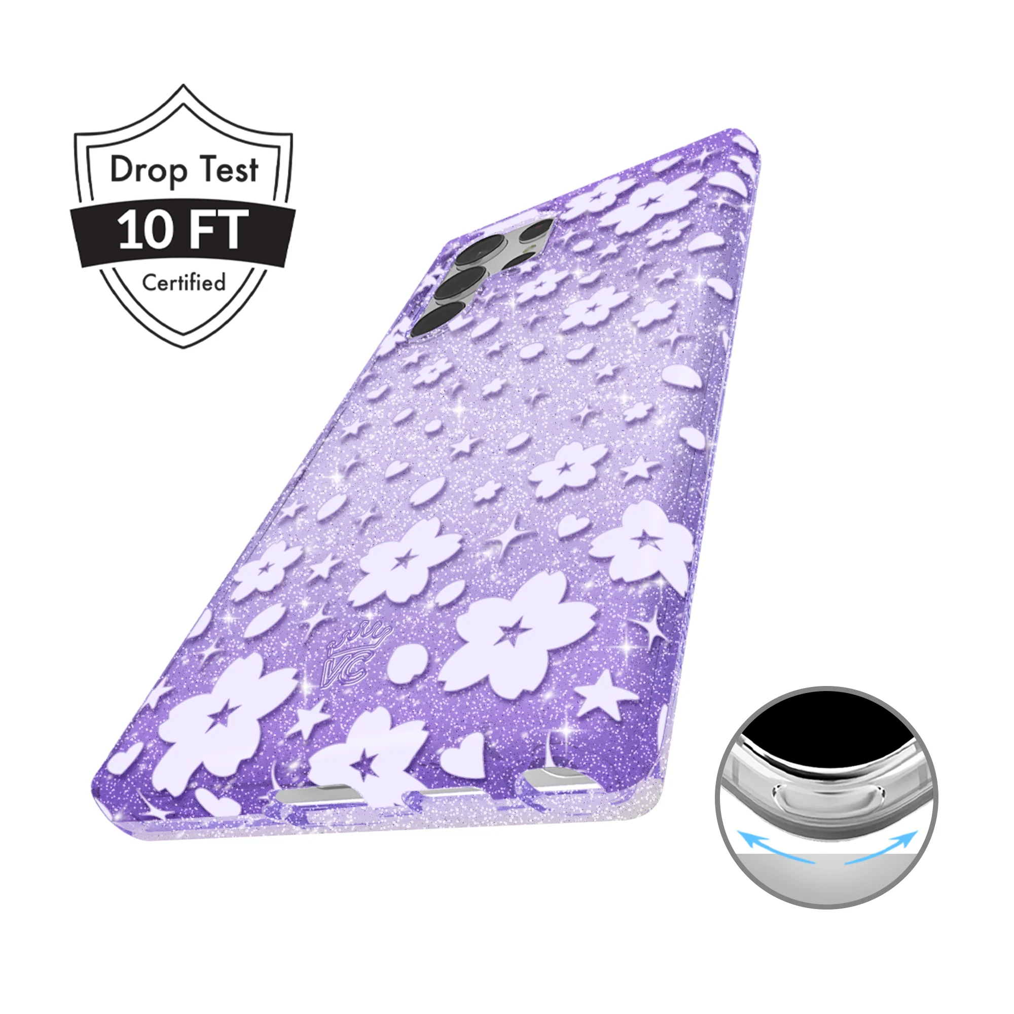 Lavender Cherry Blossom Glitter Samsung Case - Image 34