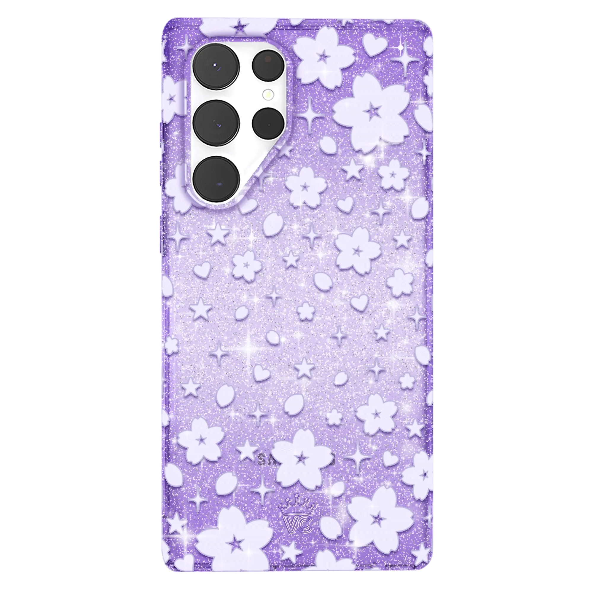 Lavender Cherry Blossom Glitter Samsung Case - Image 46