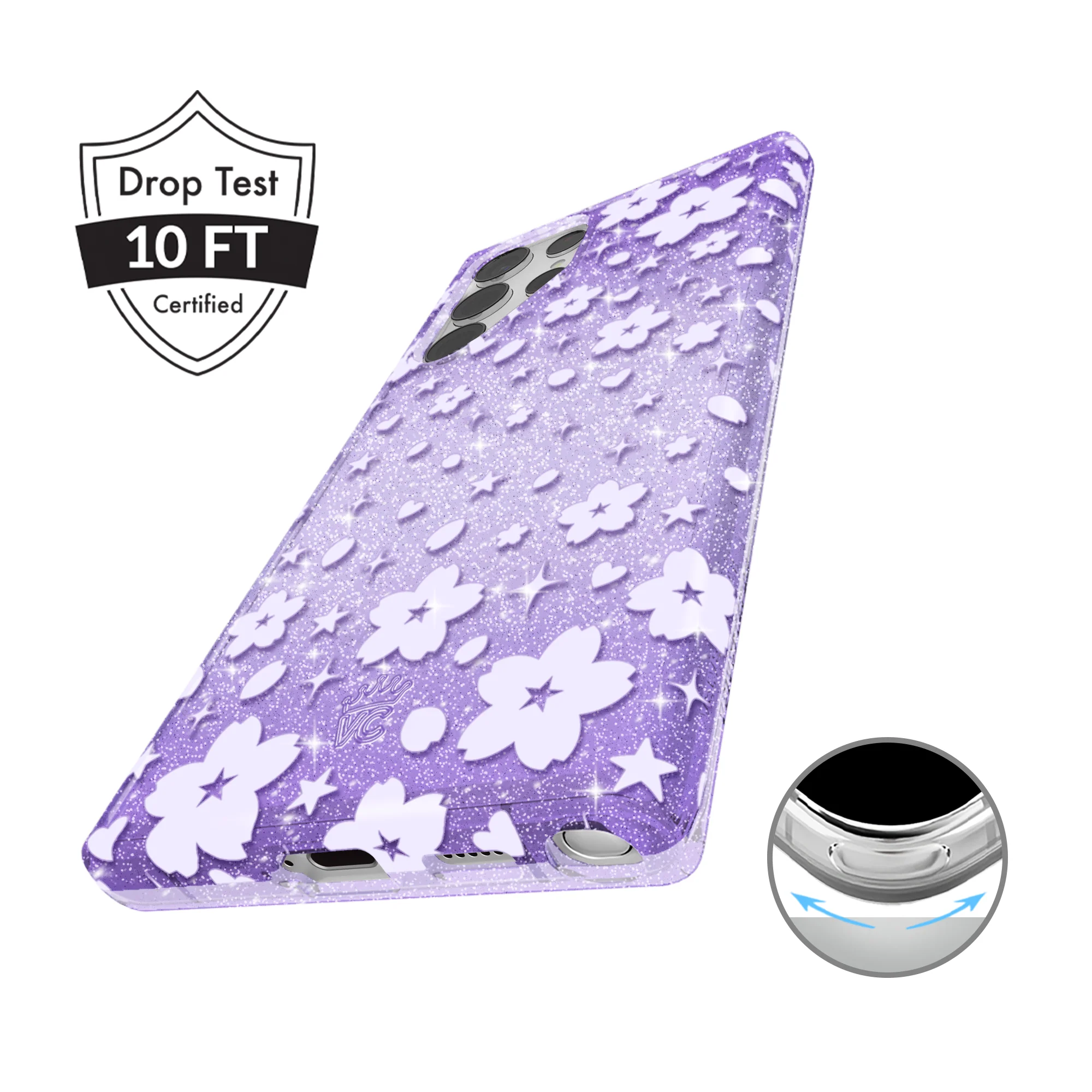 Lavender Cherry Blossom Glitter Samsung Case - Image 49