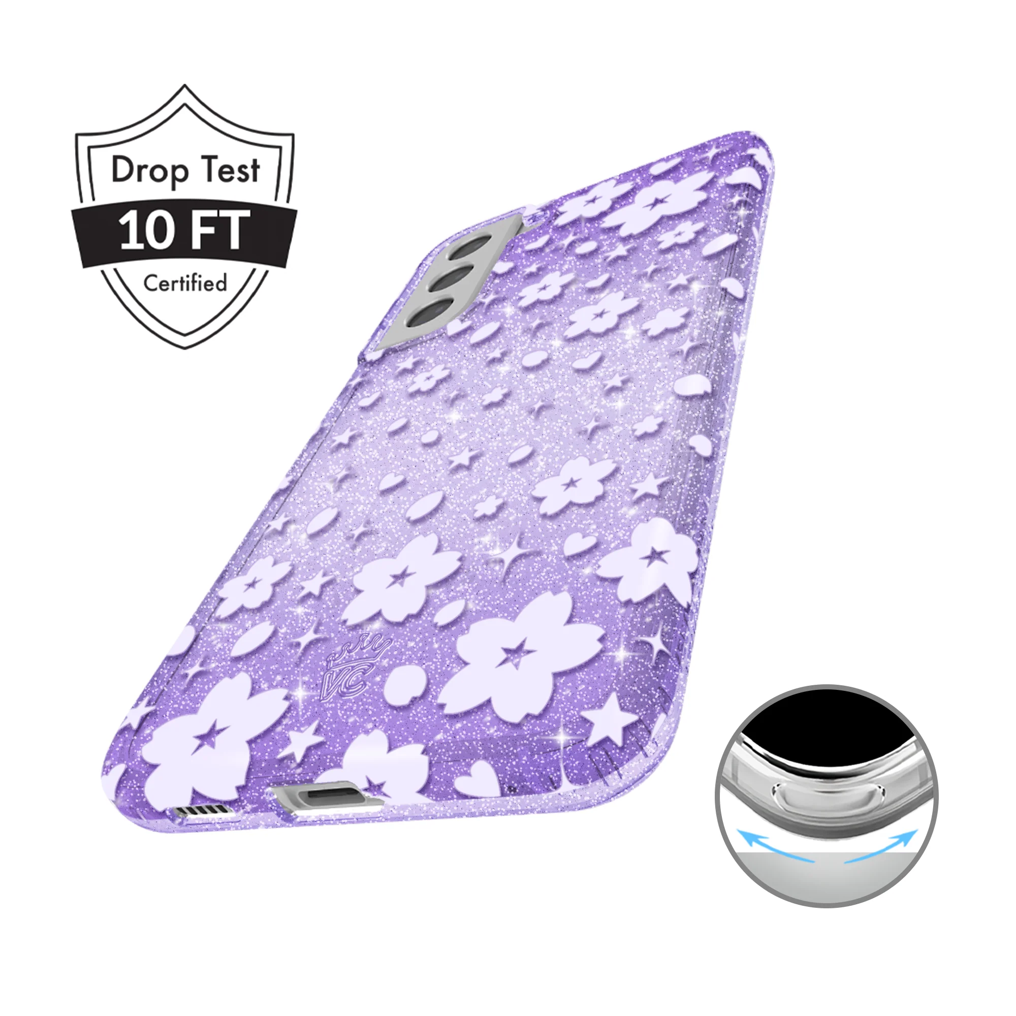 Lavender Cherry Blossom Glitter Samsung Case - Image 59