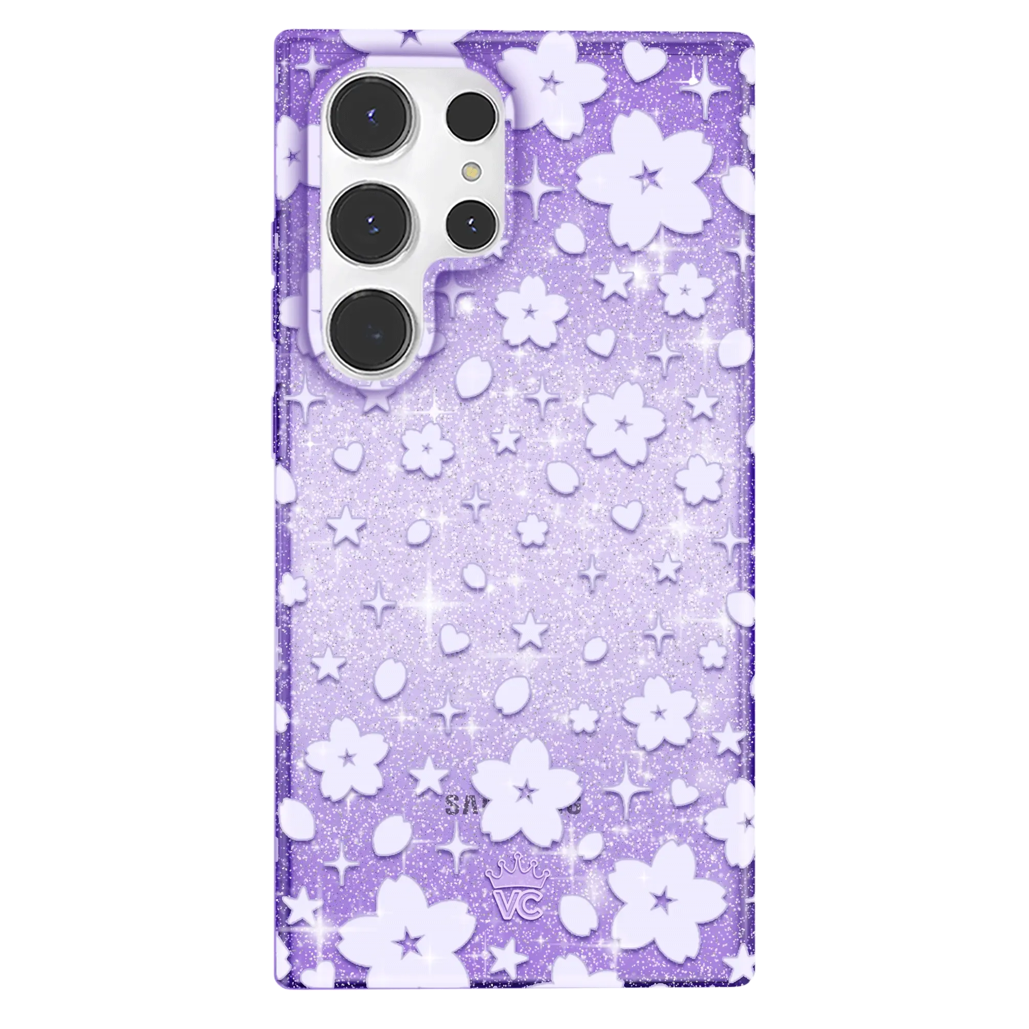 Lavender Cherry Blossom Glitter Samsung Case - Image 61