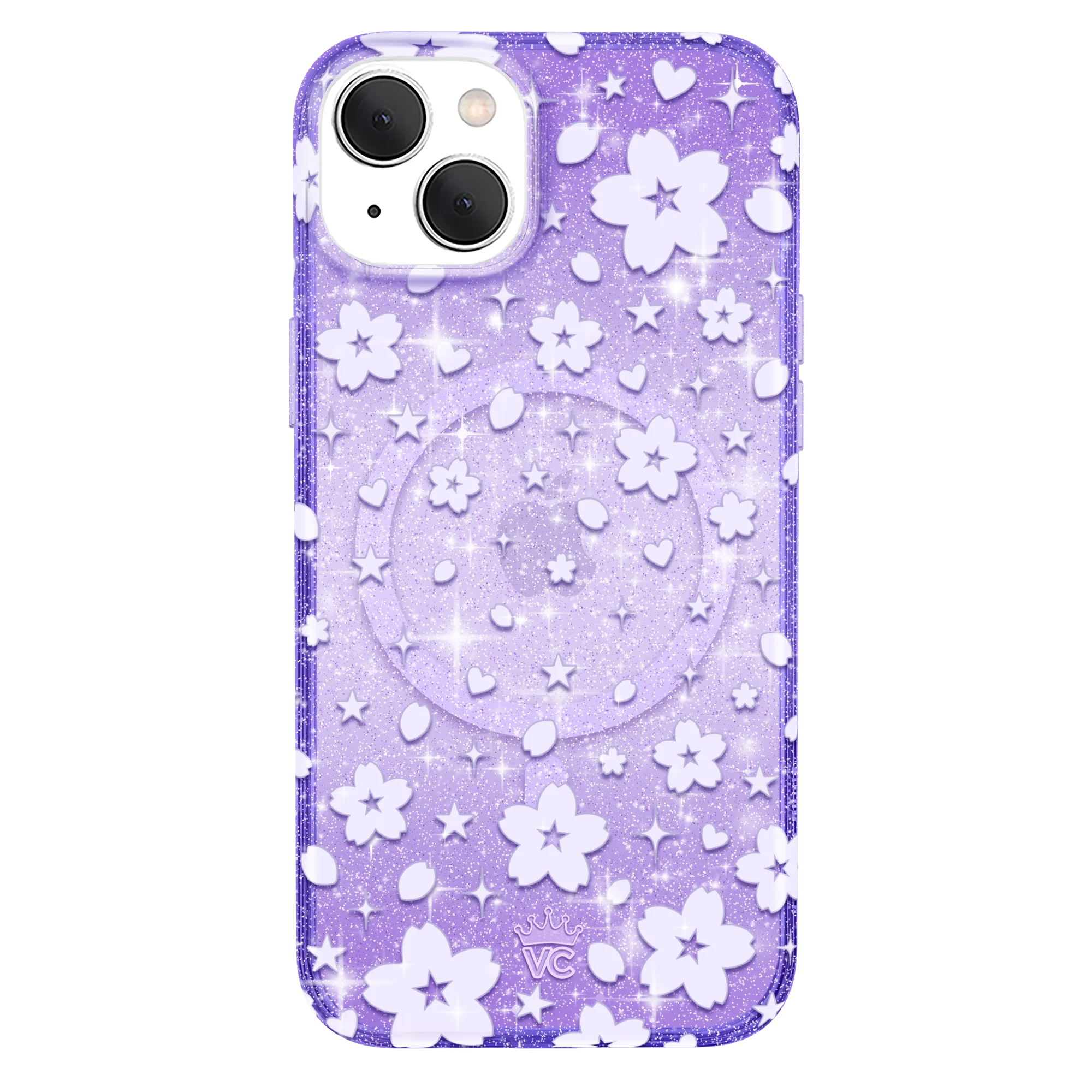 Lavender Cherry Blossom Glitter iPhone Case - Image 21