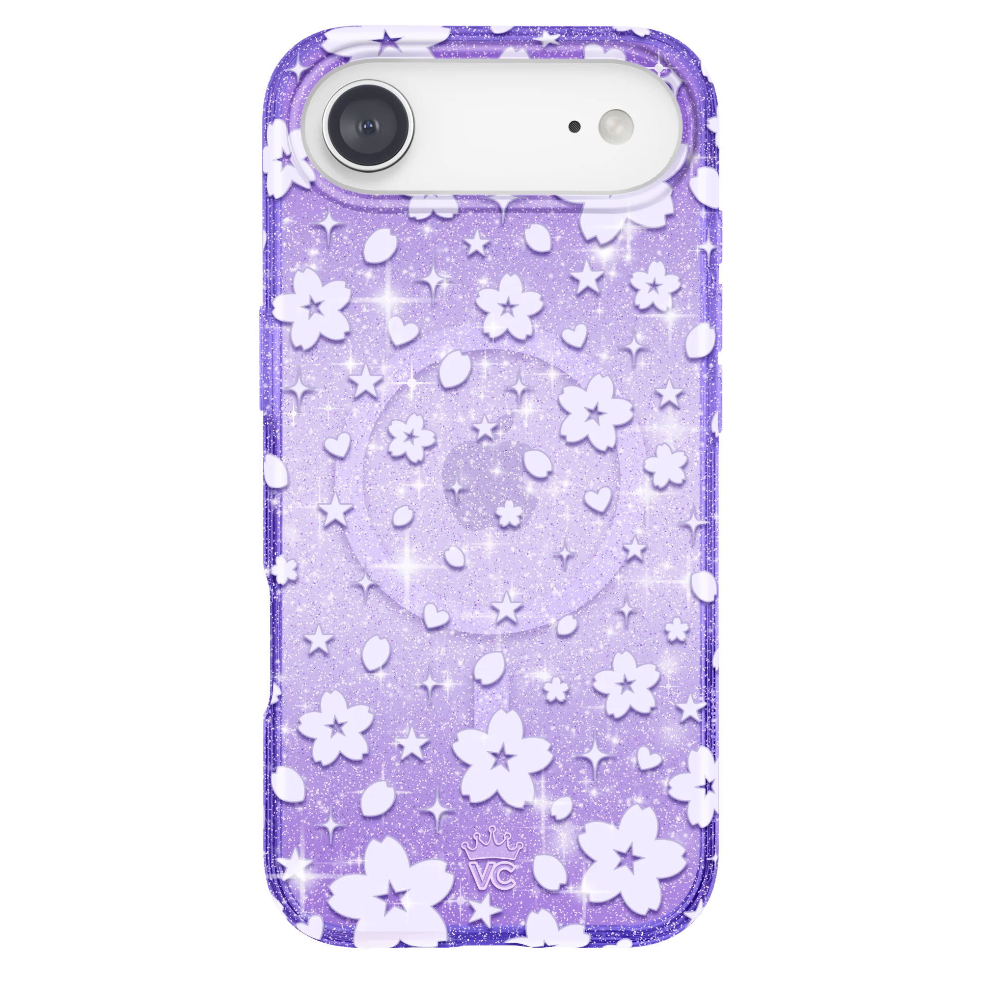 Lavender Cherry Blossom Glitter iPhone Case - Image 61