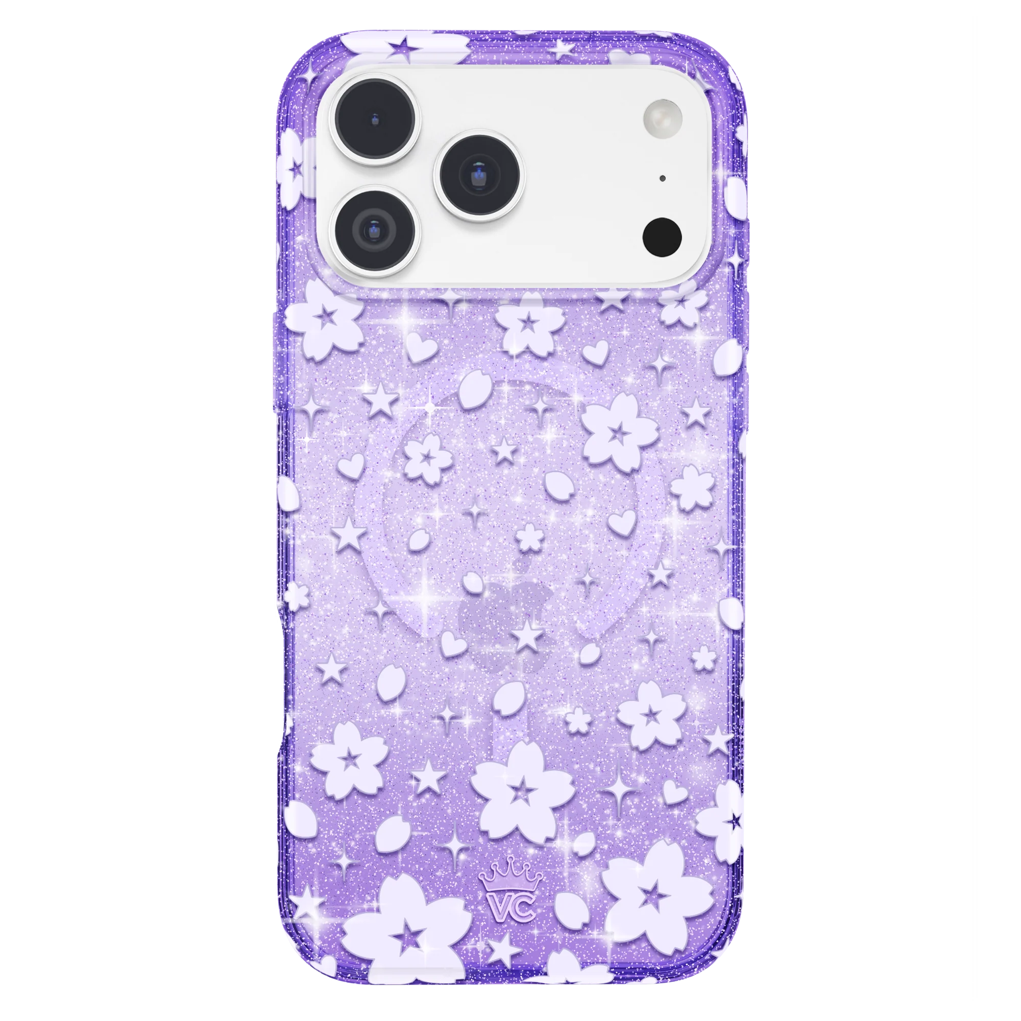 Lavender Cherry Blossom Glitter iPhone Case - Image 66