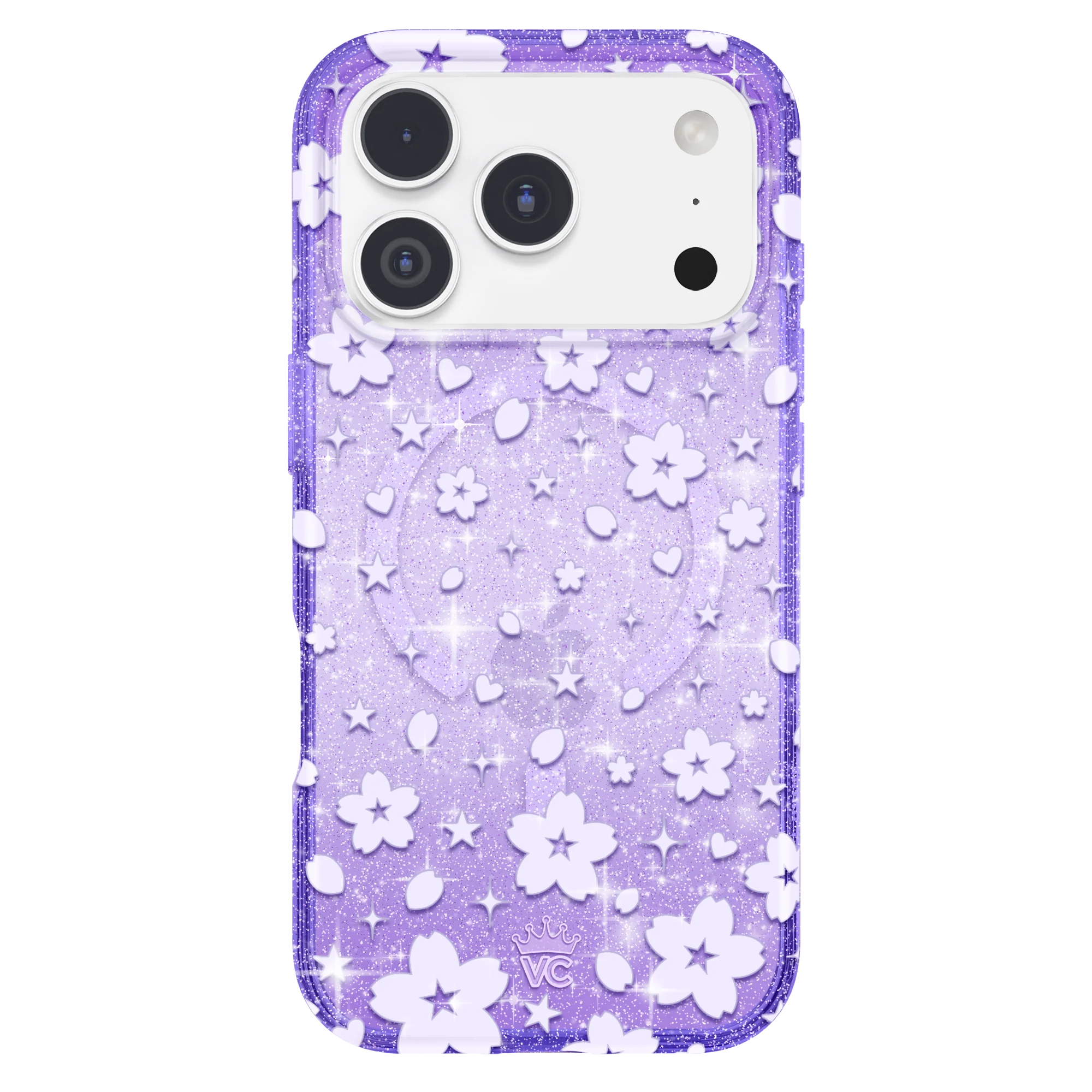 Lavender Cherry Blossom Glitter iPhone Case - Image 71