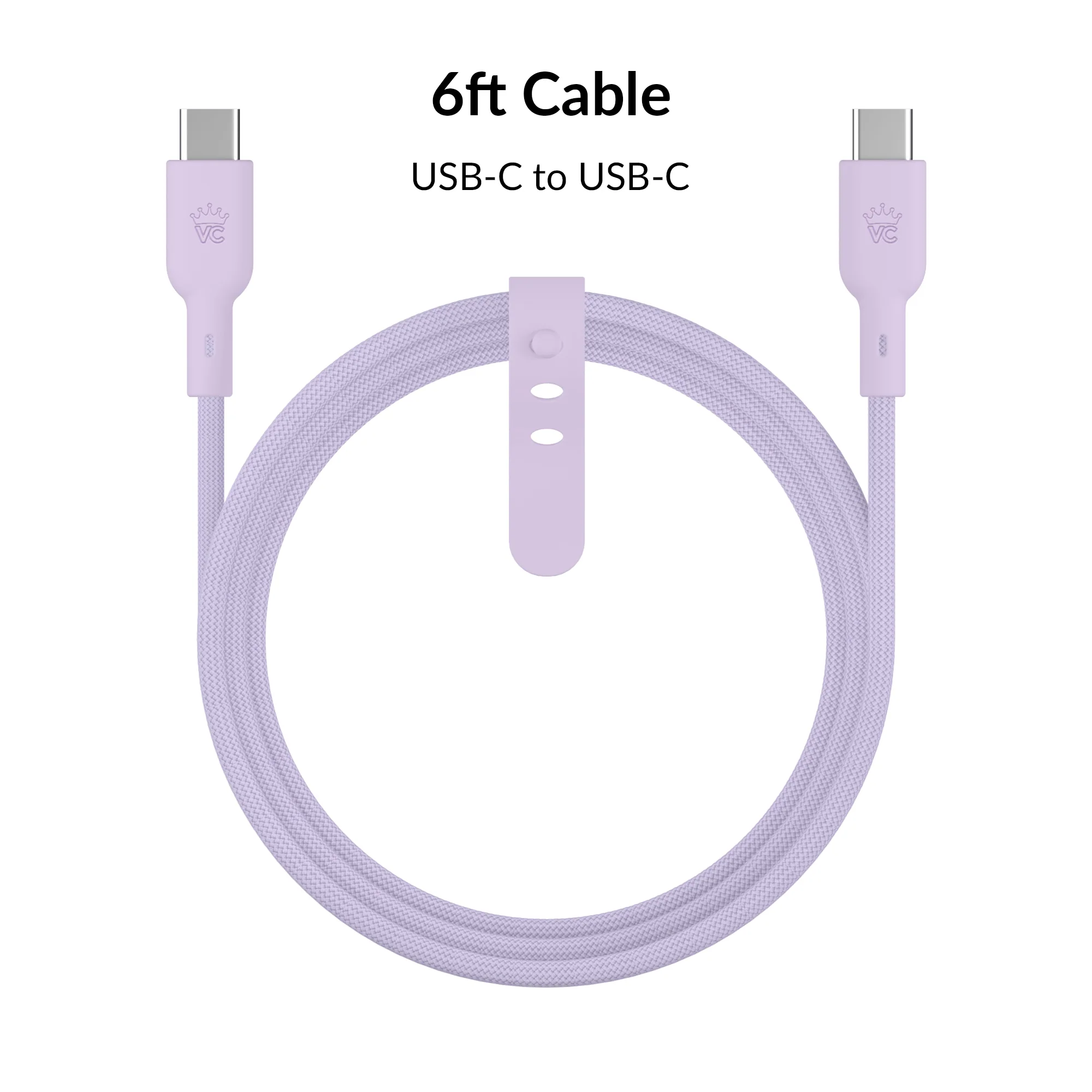 Soft Lilac Fast Charging Cable, 6ft USB-C - Image 4