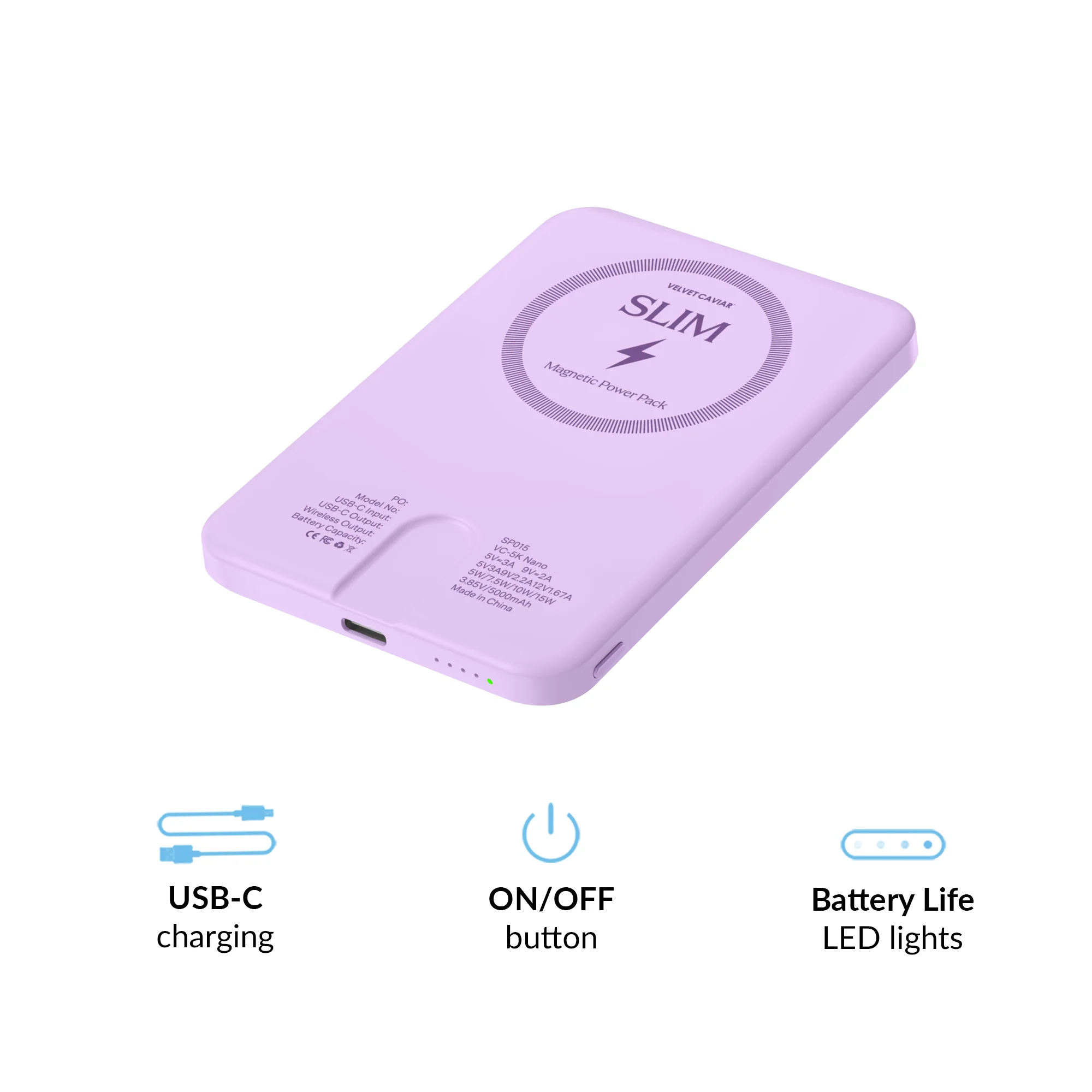 Lilac Gelato Slim MagSafe Battery Power Pack - Image 3