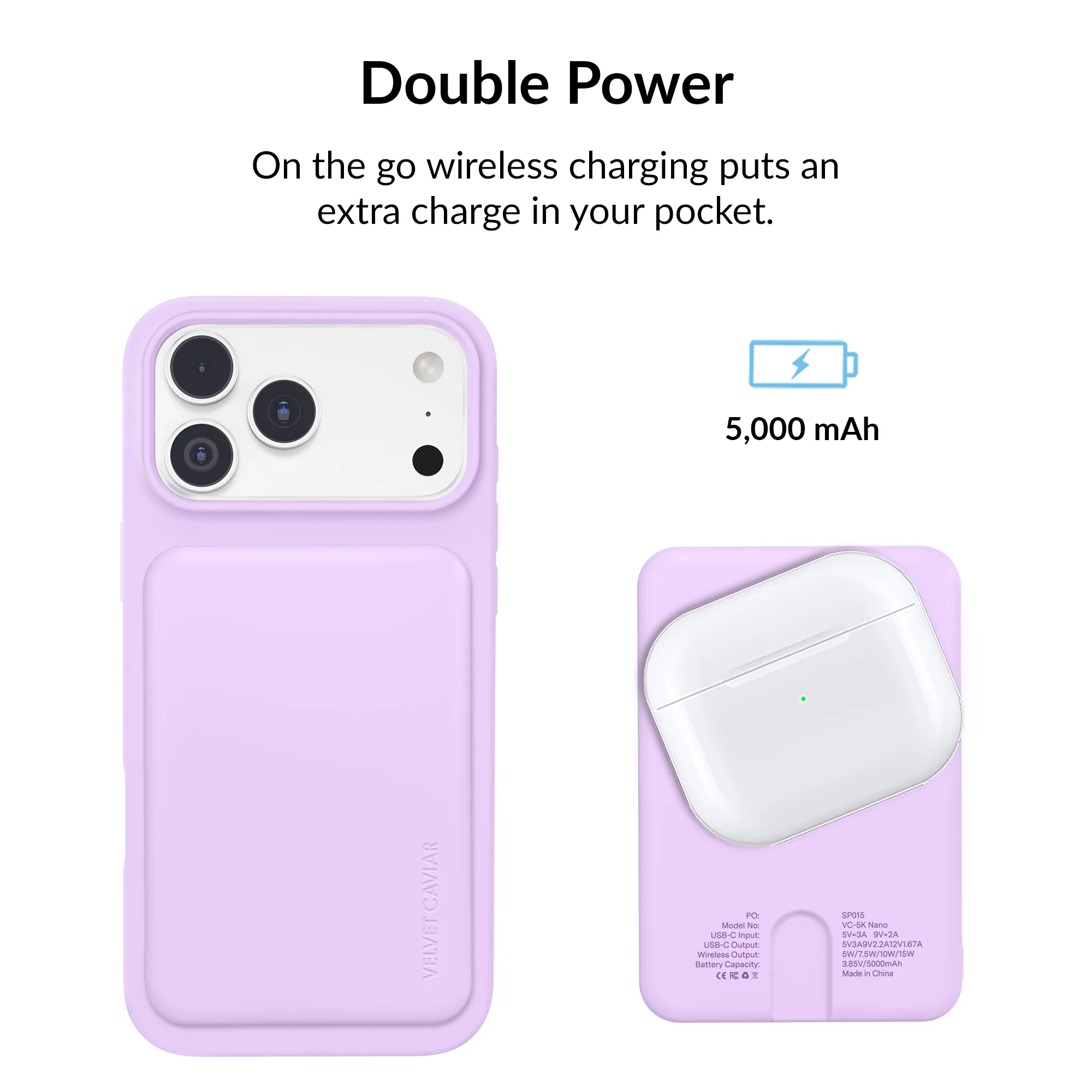 Lilac Gelato Slim MagSafe Battery Power Pack - Image 4