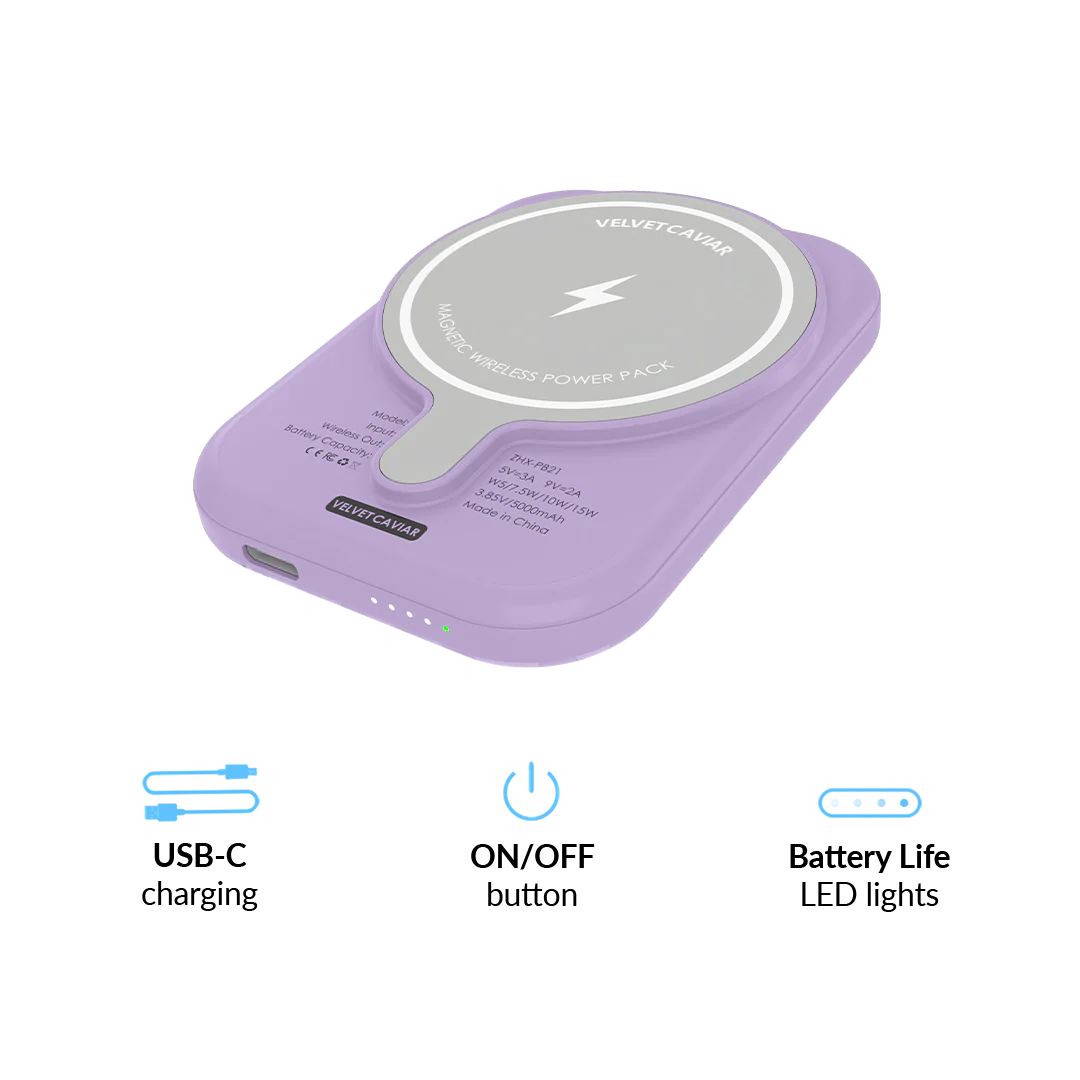 Lilac Leopard MagSafe Battery Power Pack - Image 6