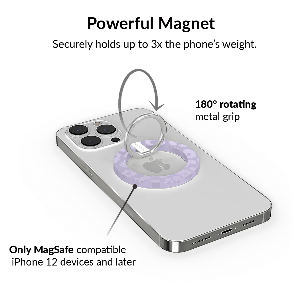 Lilac Leopard MagSafe Grip Ring - Image 3
