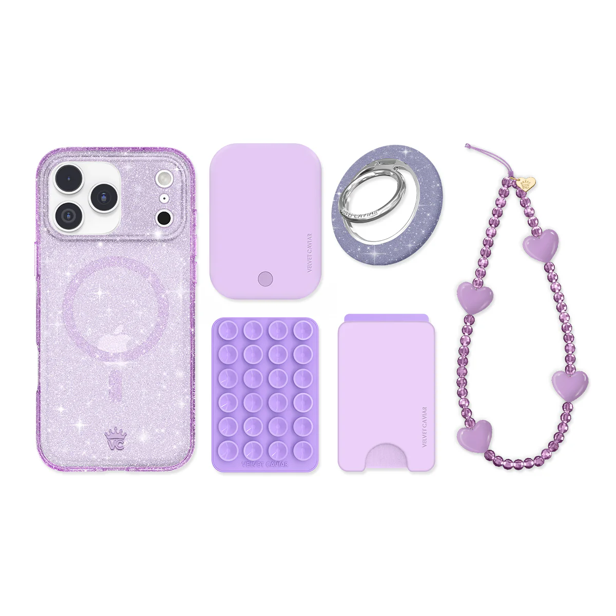 Lilac Stardust Glitter iPhone Bundle Set - Image 10