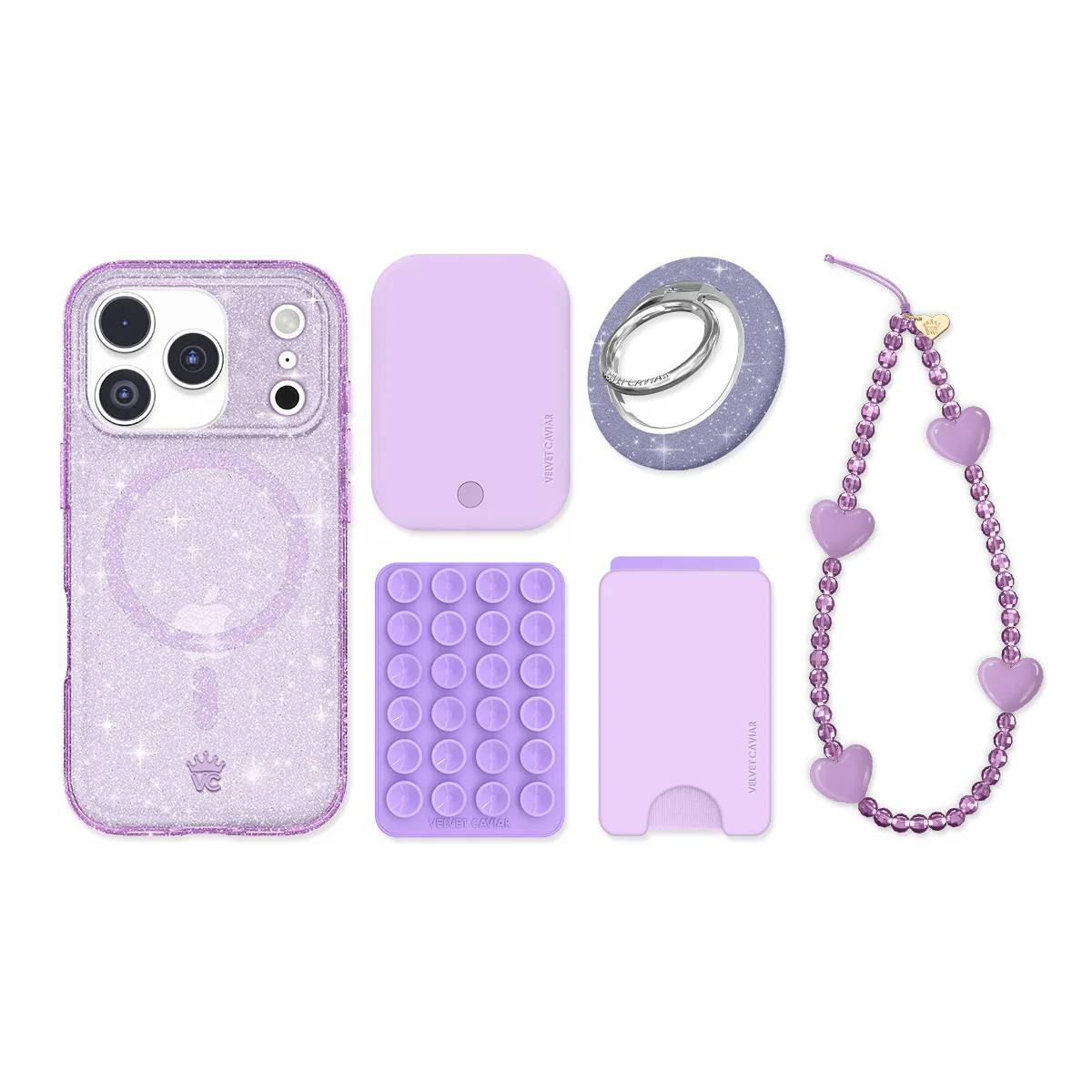 Lilac Stardust Glitter iPhone Bundle Set - Image 11