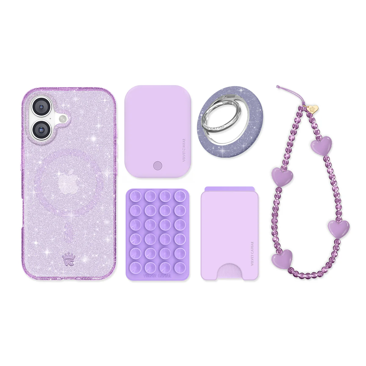 Lilac Stardust Glitter iPhone Bundle Set - Image 12