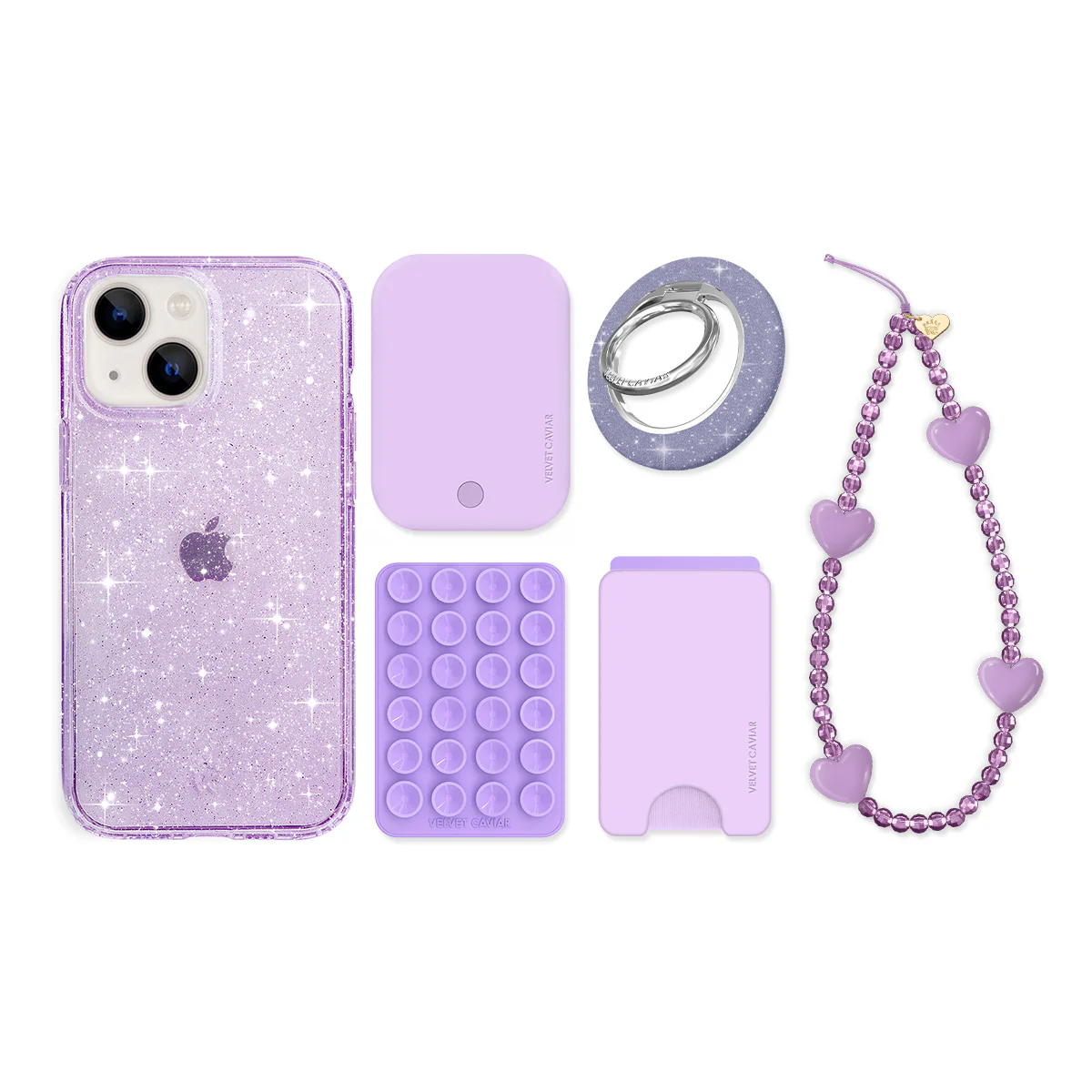 Lilac Stardust Glitter iPhone Bundle Set - Image 13